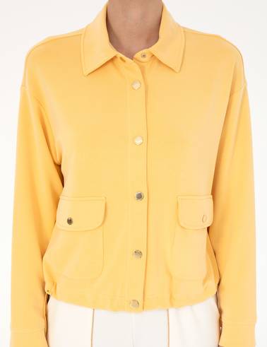 Sarı Comfort Fit Örme Hırka