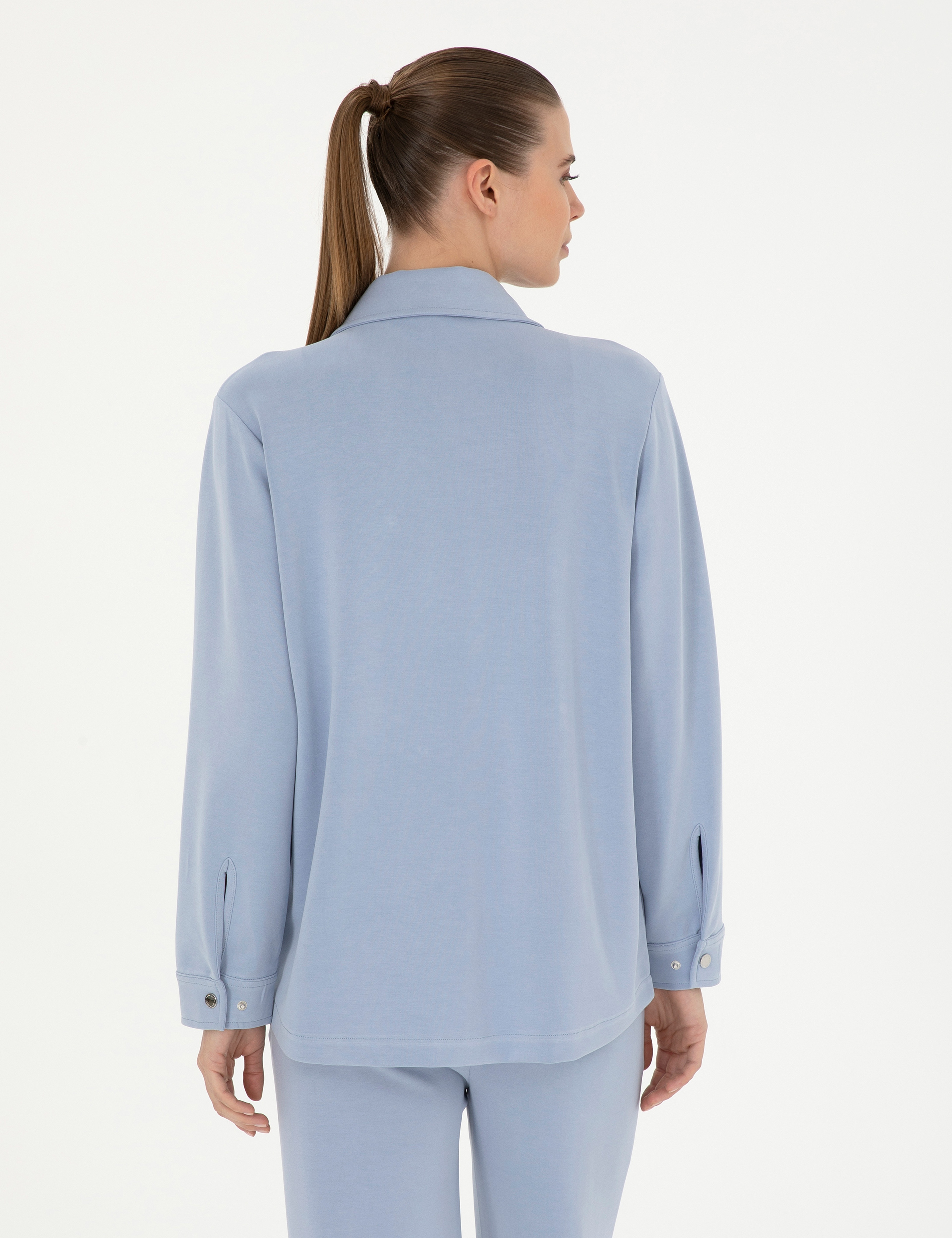 Mavi Oversize Örme Hırka