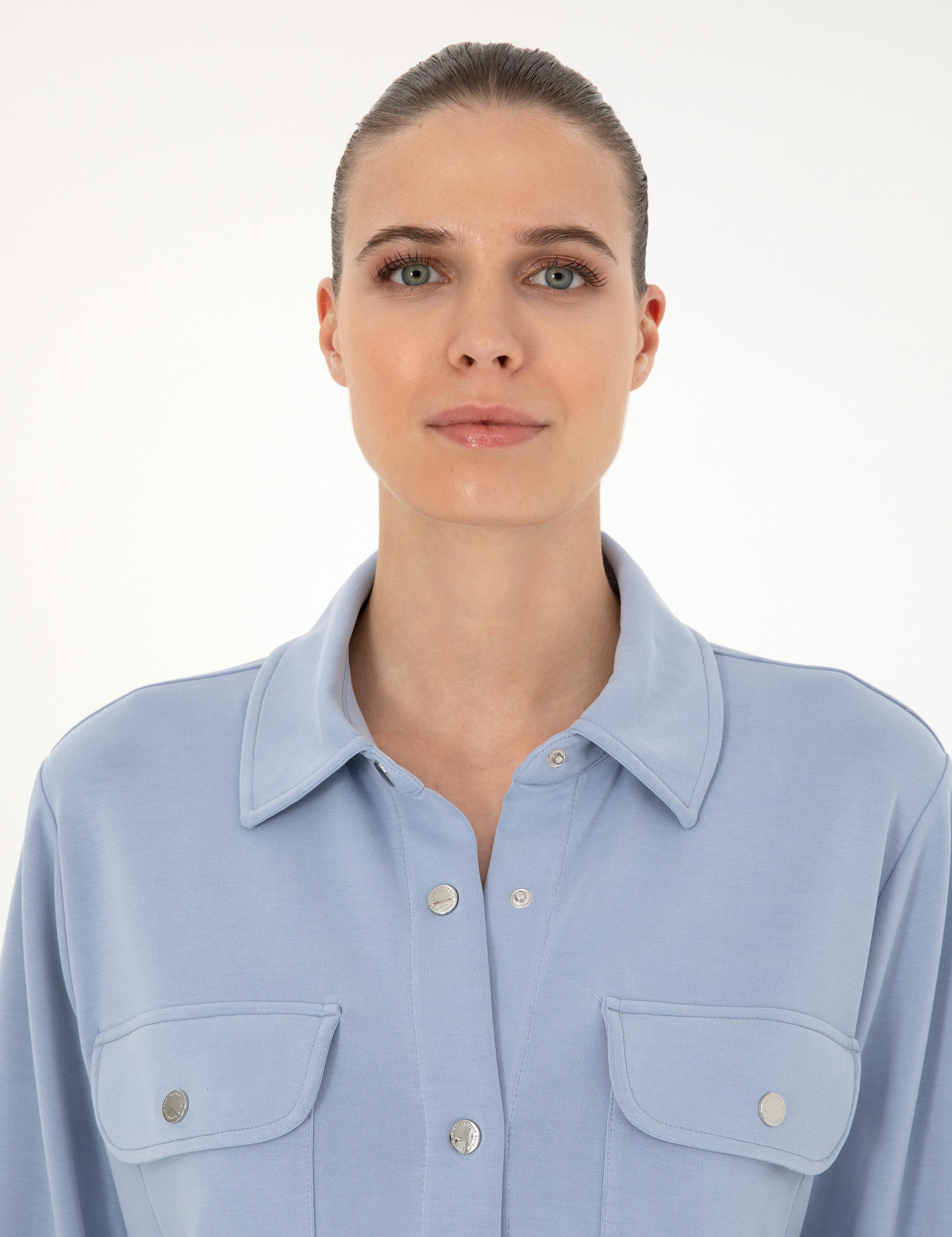 Mavi Oversize Örme Hırka