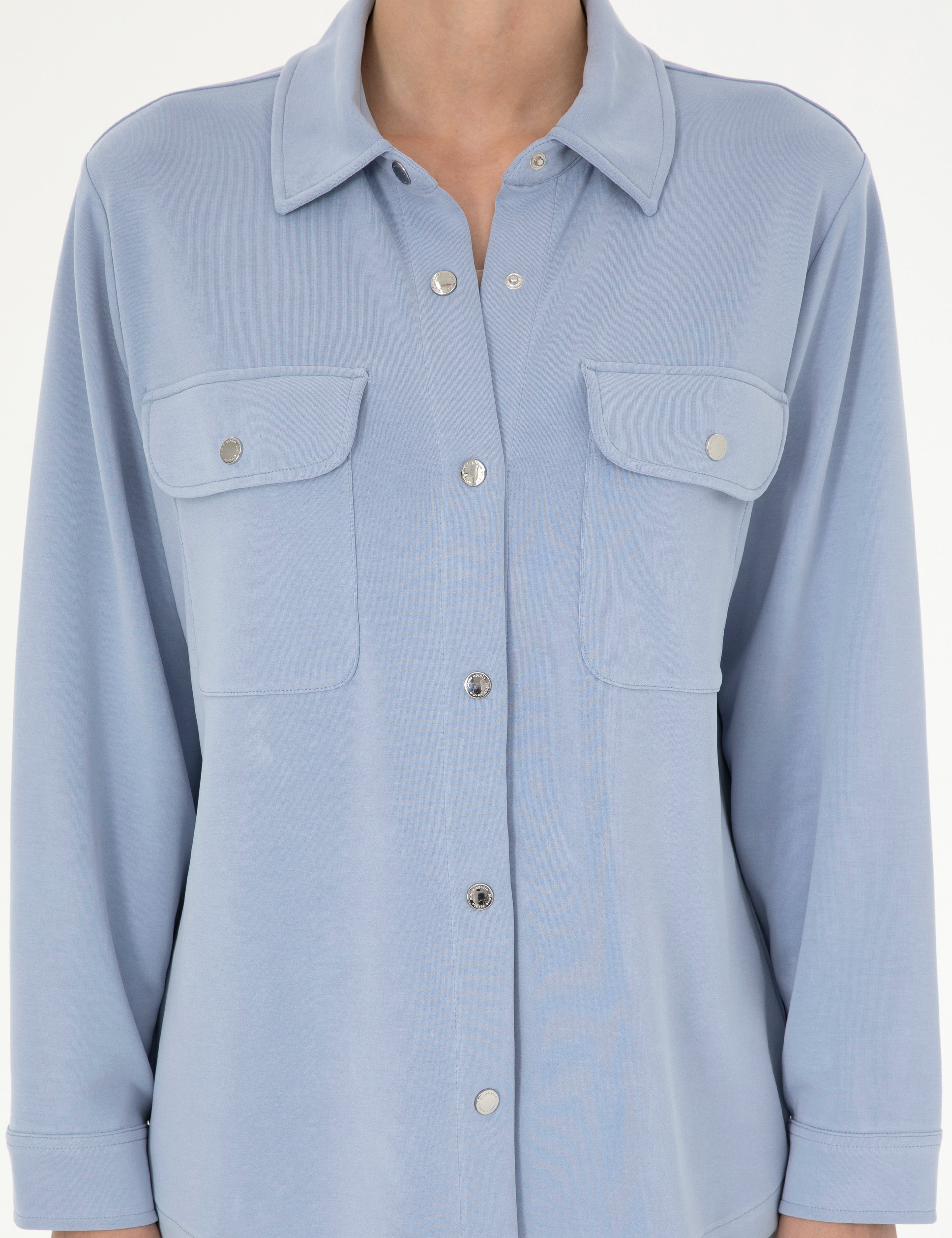 Mavi Oversize Örme Hırka - Image 6