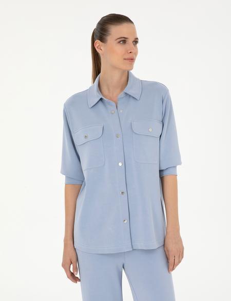 Mavi Oversize Örme Hırka - 50284723014