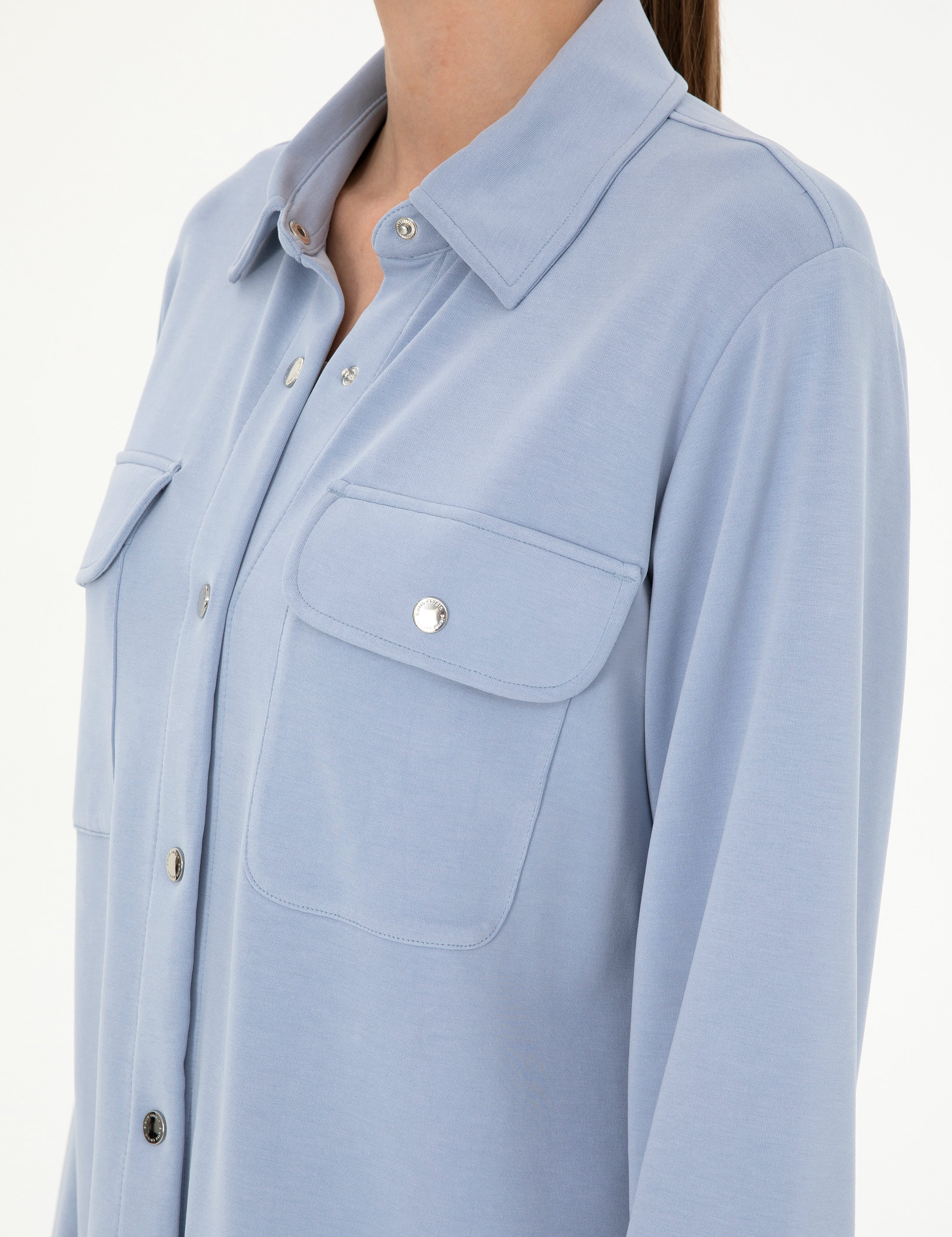 Mavi Oversize Örme Hırka - Image 7