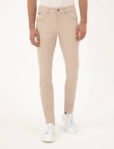Bej Slim Fit Jean Pantolon