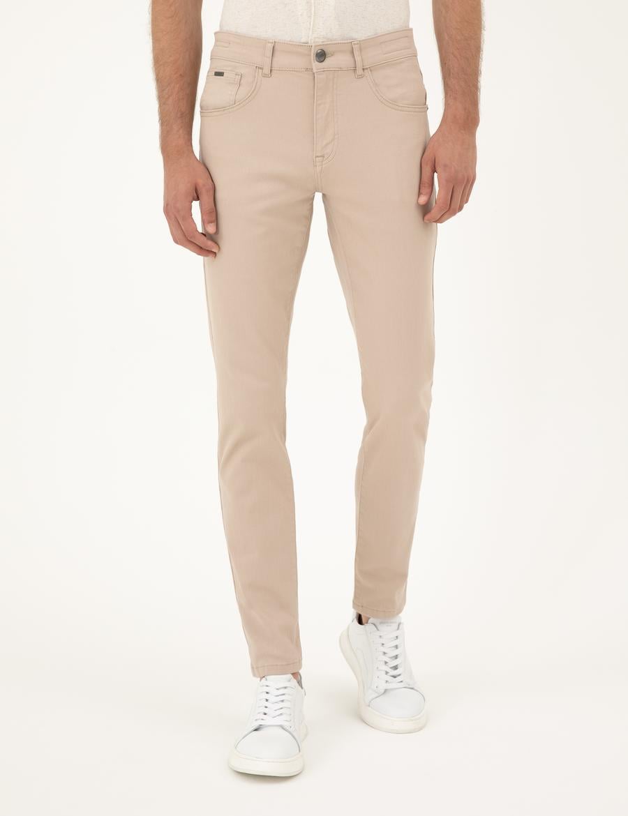 Bej Slim Fit Jean Pantolon