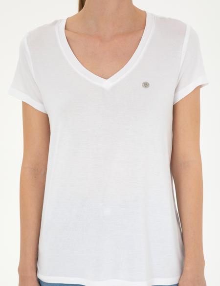 Beyaz Comfort Fit Basic Tişört - 50288861012