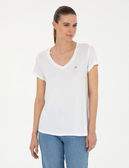 Beyaz Comfort Fit Basic Tişört - 50288861012