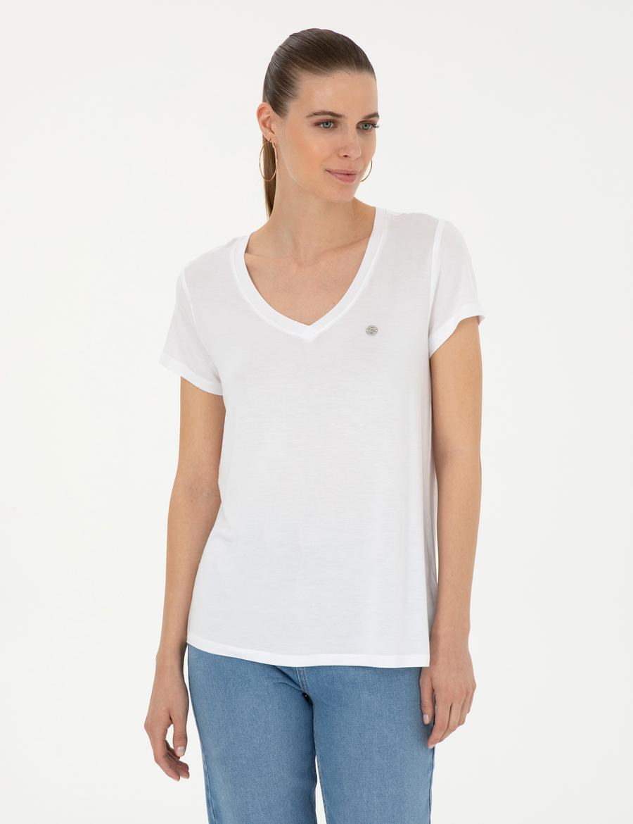 Beyaz Comfort Fit Basic Tişört