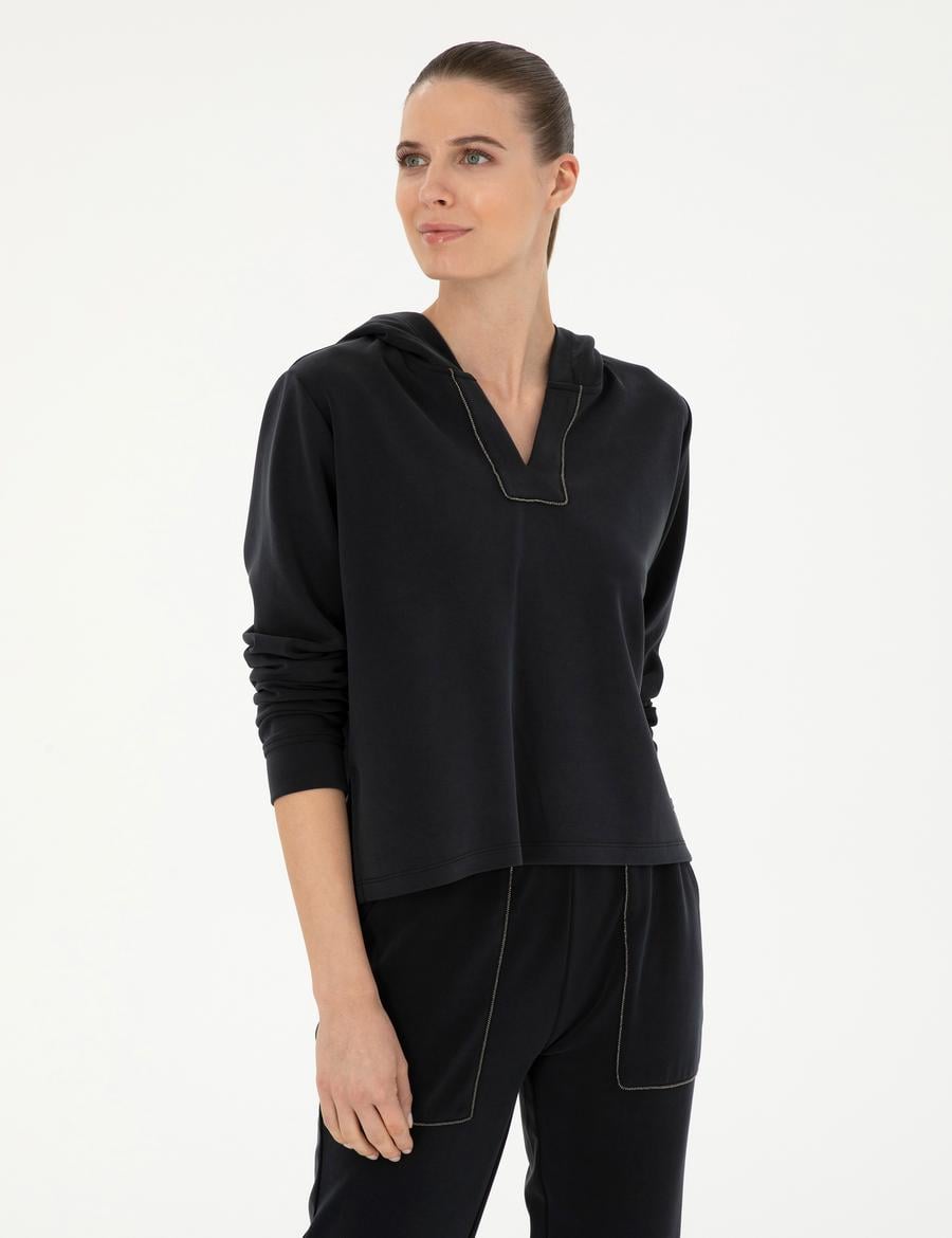 Siyah Regular Fit Sweatshirt