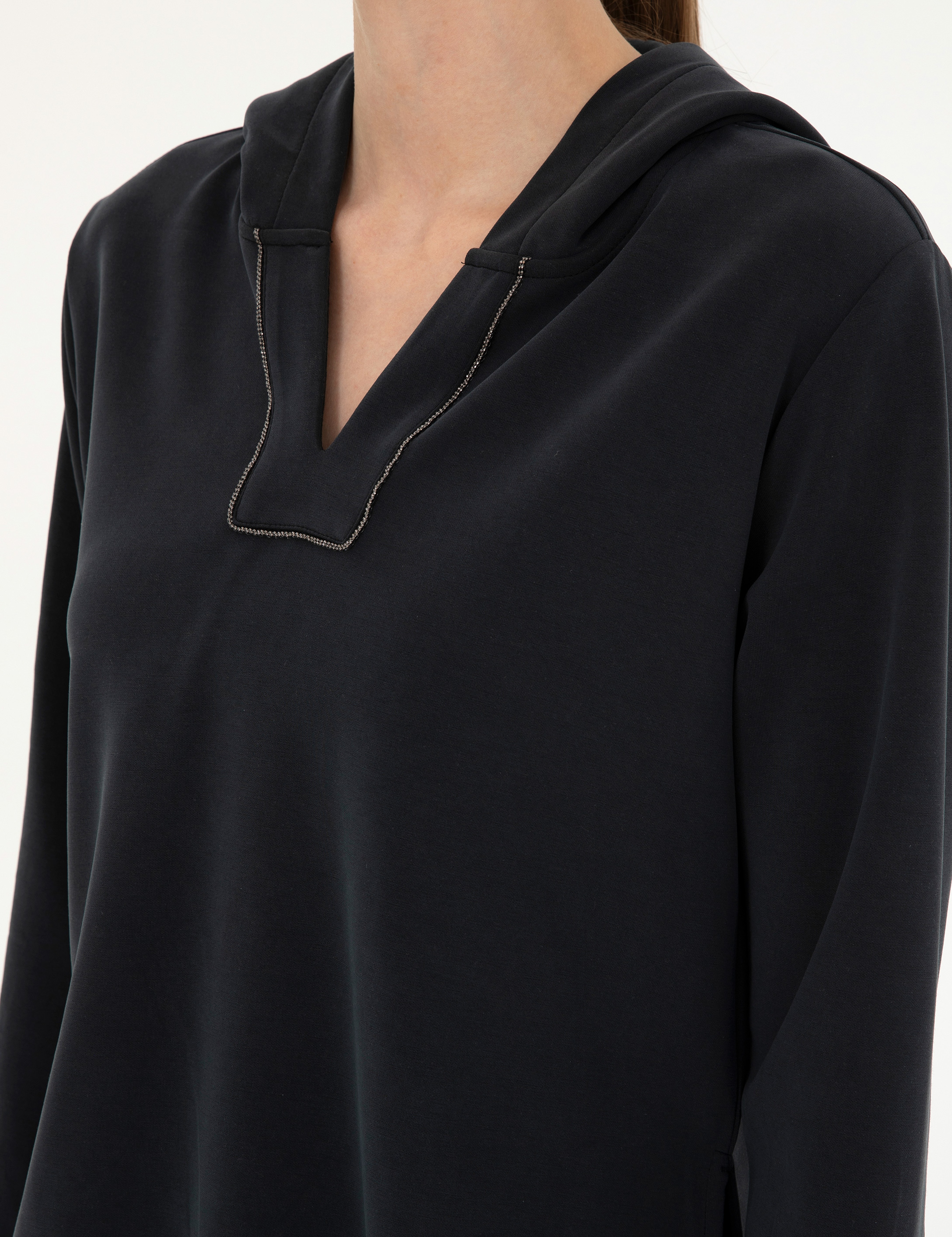 Siyah Regular Fit Sweatshirt - Image 7