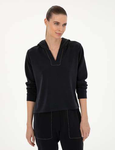 Siyah Regular Fit Sweatshirt