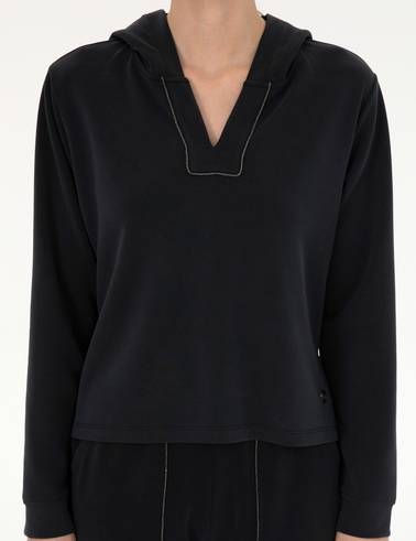 Siyah Regular Fit Sweatshirt