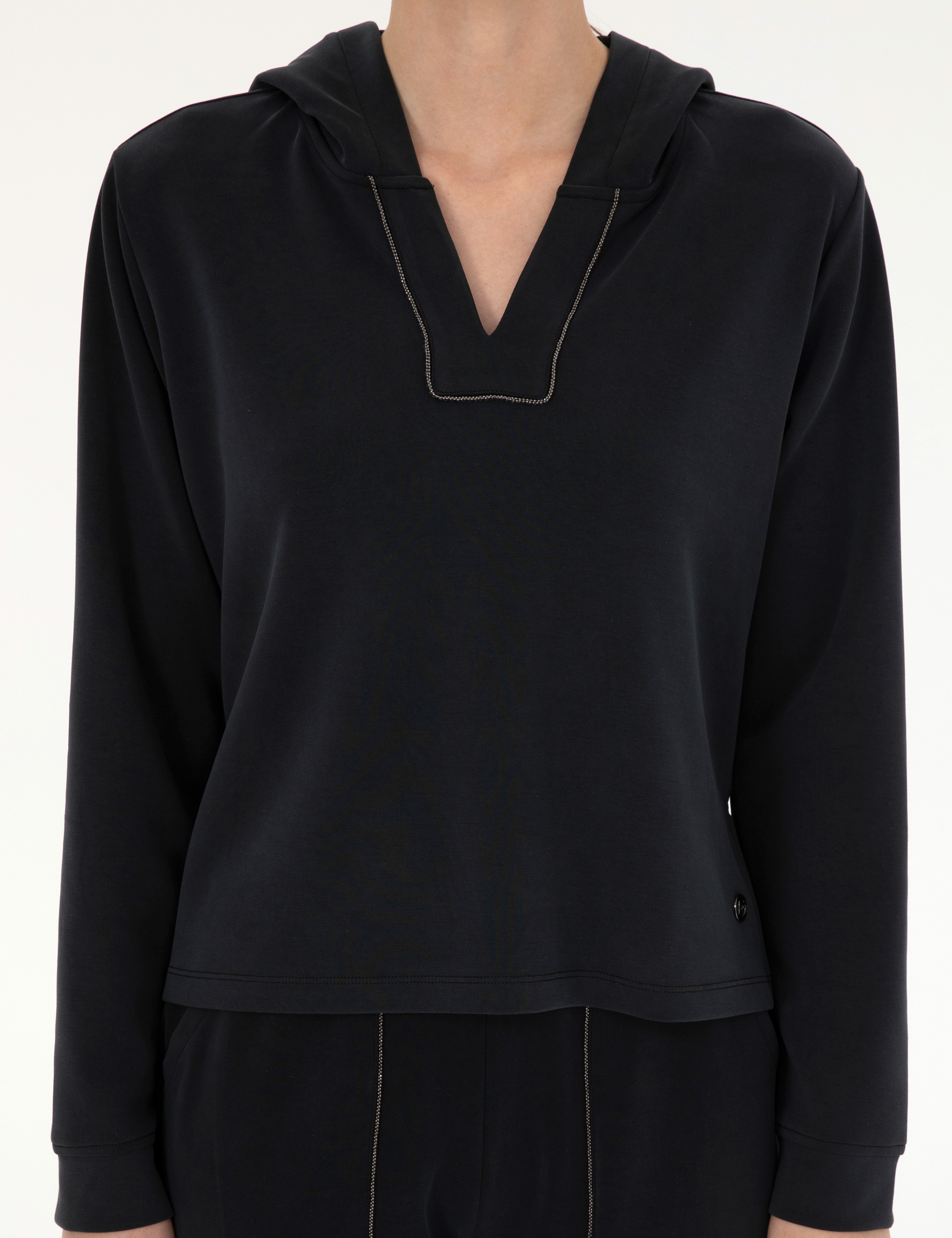 Siyah Regular Fit Sweatshirt - Image 6