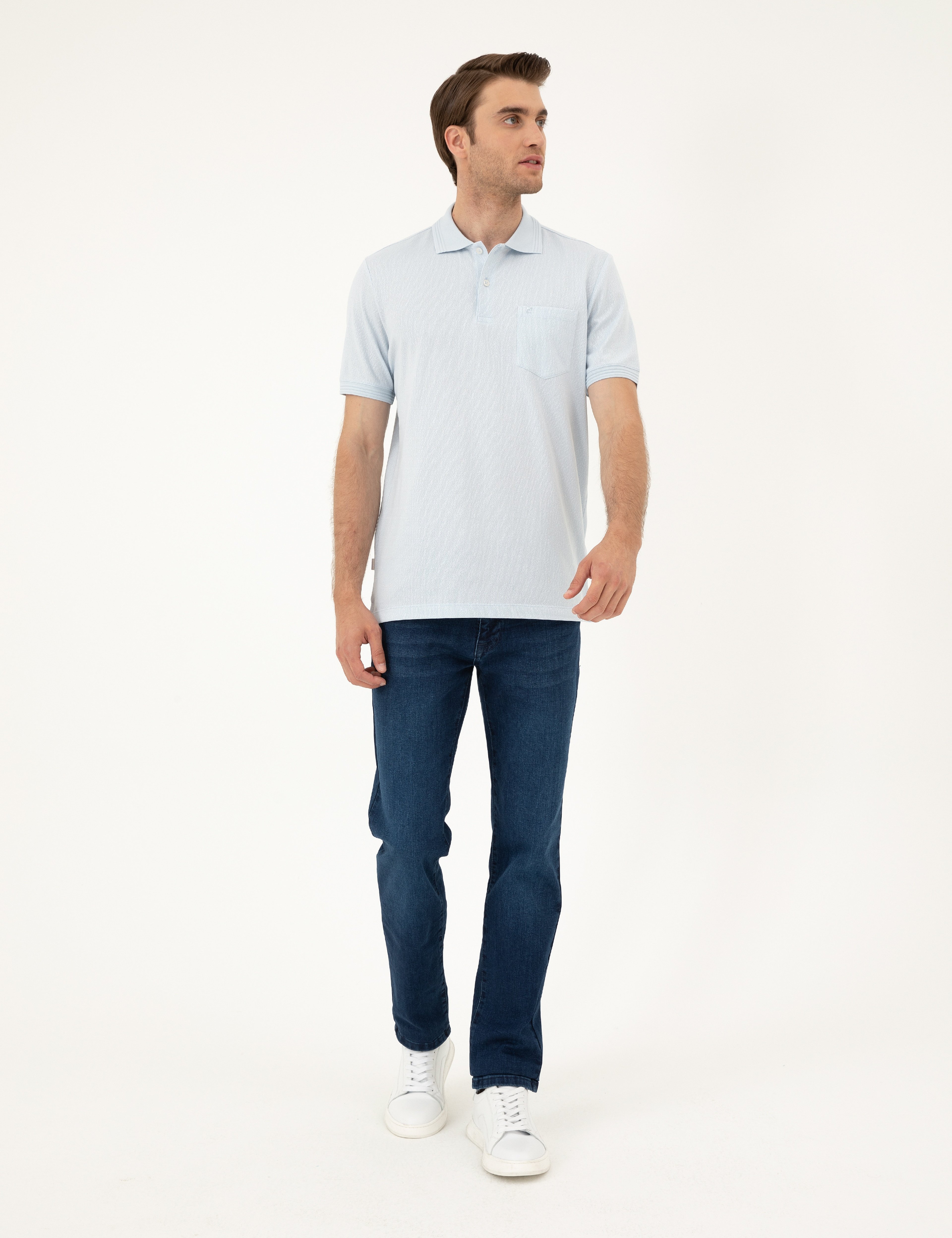 Açık Mavi Regular Fit Tişört - Image 4