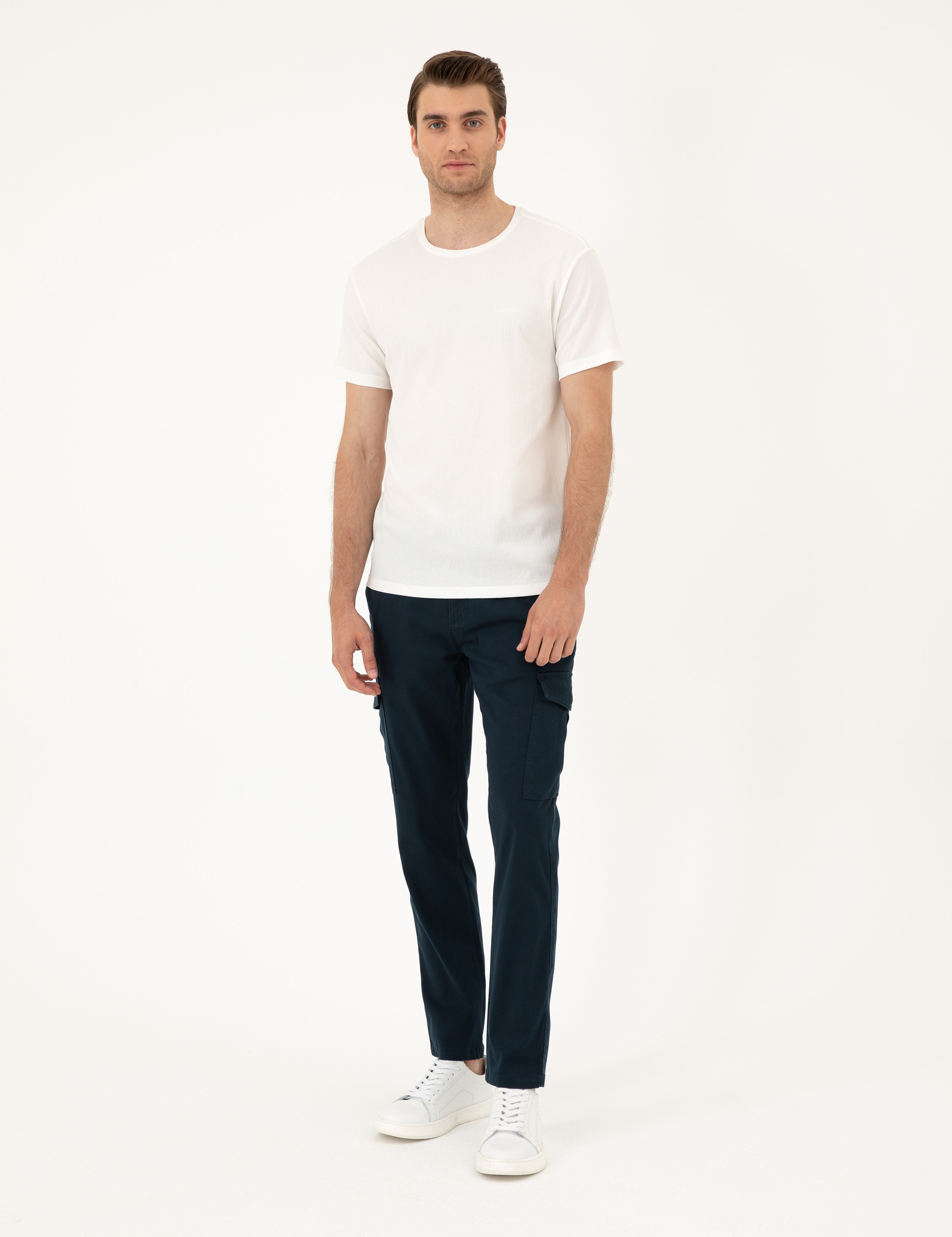 Ekru Slim Fit Tişört - Image 4