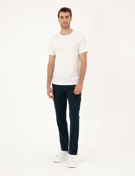 Ekru Slim Fit Tişört - 50288914034