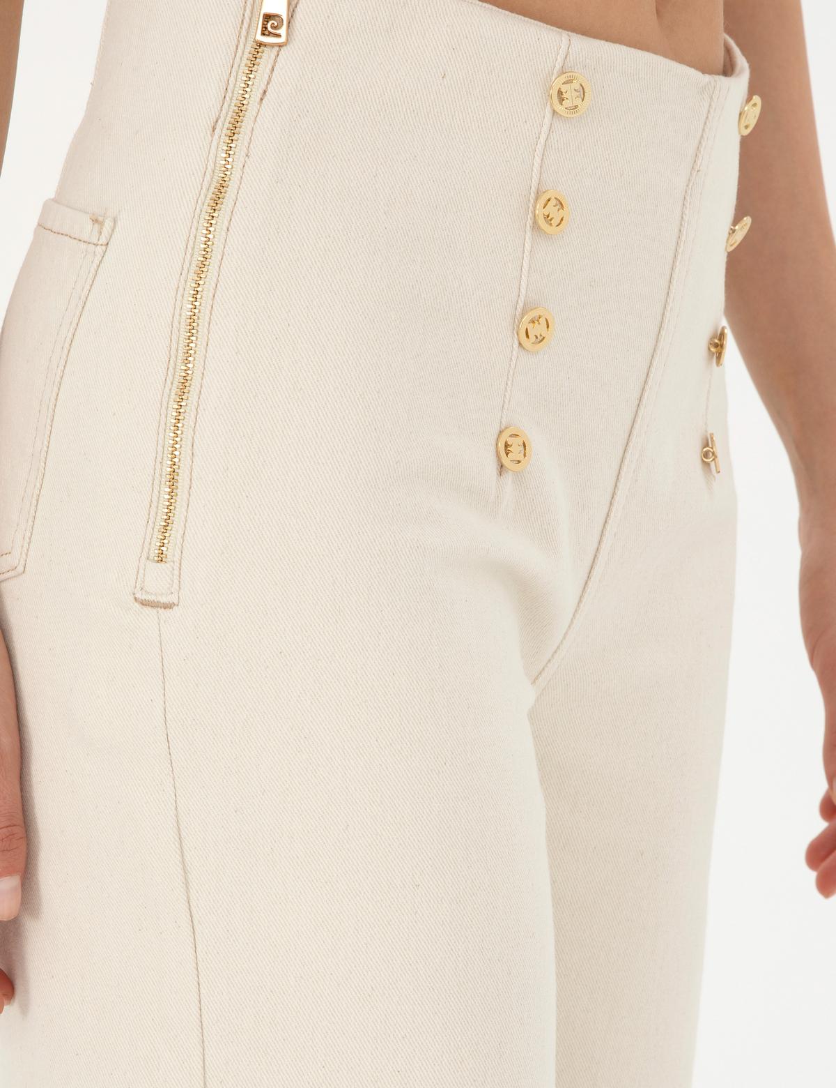 Krem Flare Hıgh Waist Pantolon - 50289795006