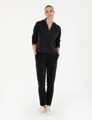Siyah Regular Fit Eşofman Altı