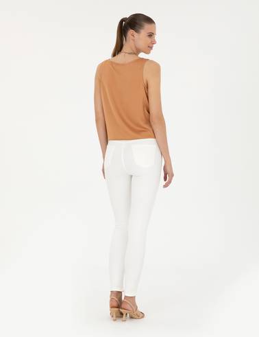 Beyaz Skinny Fit Jean Pantolon