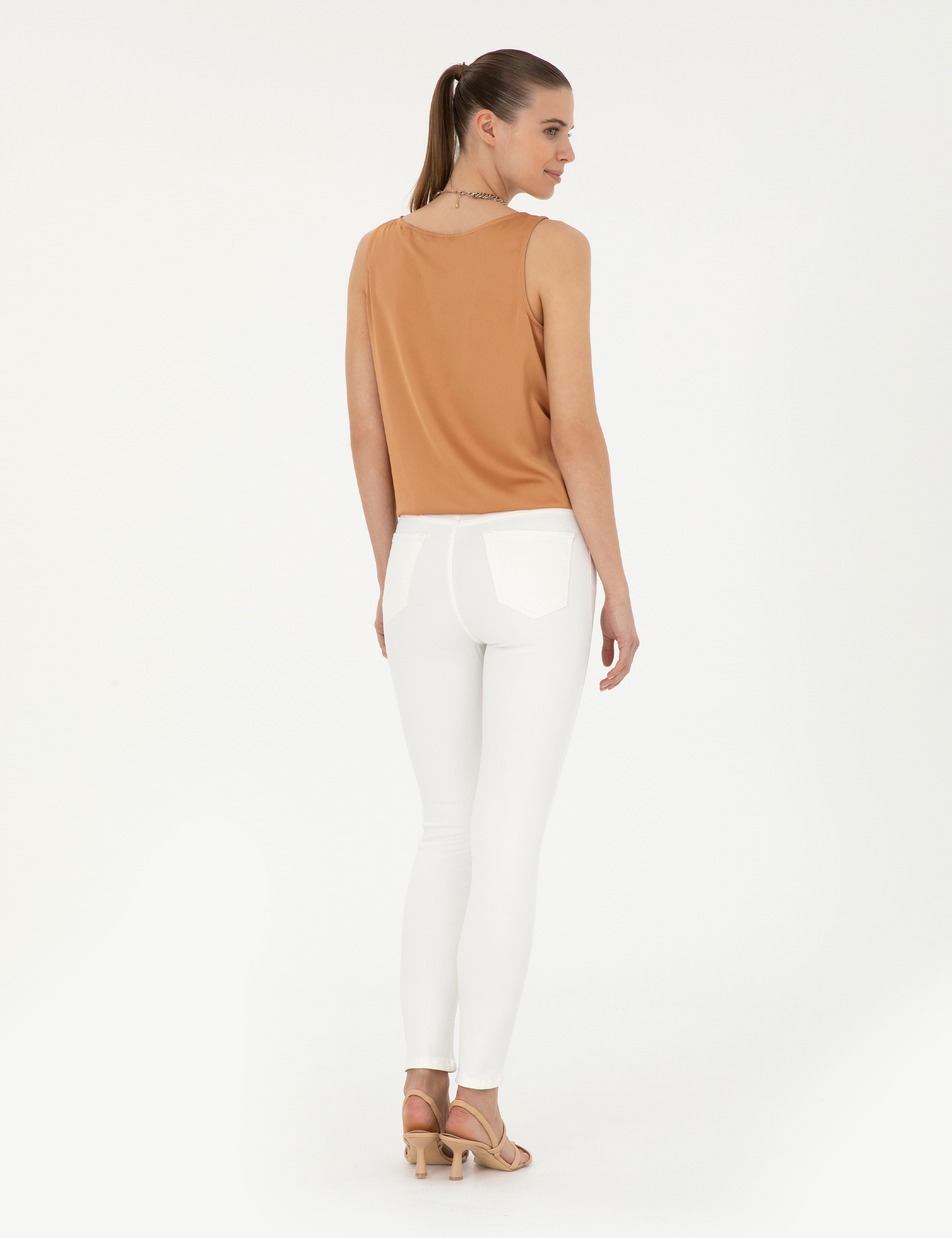 Beyaz Skinny Fit Jean Pantolon