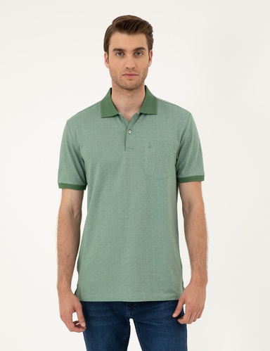 Haki Regular Fit Düğmeli Polo Yaka Tişört