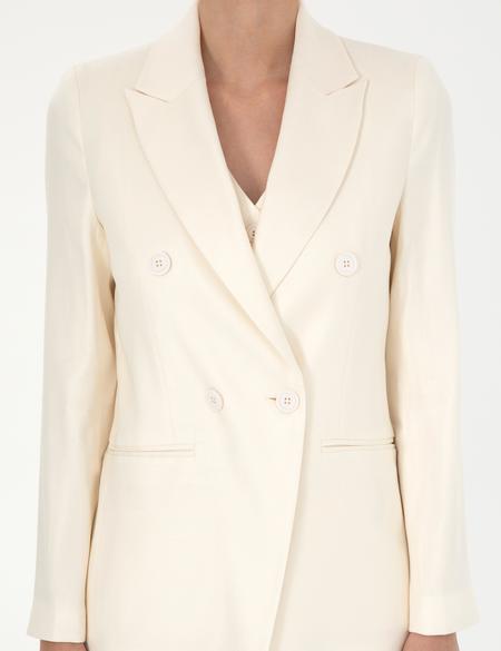 Ekru Keten Karışımlı Regular Fit Ceket - 50282079012