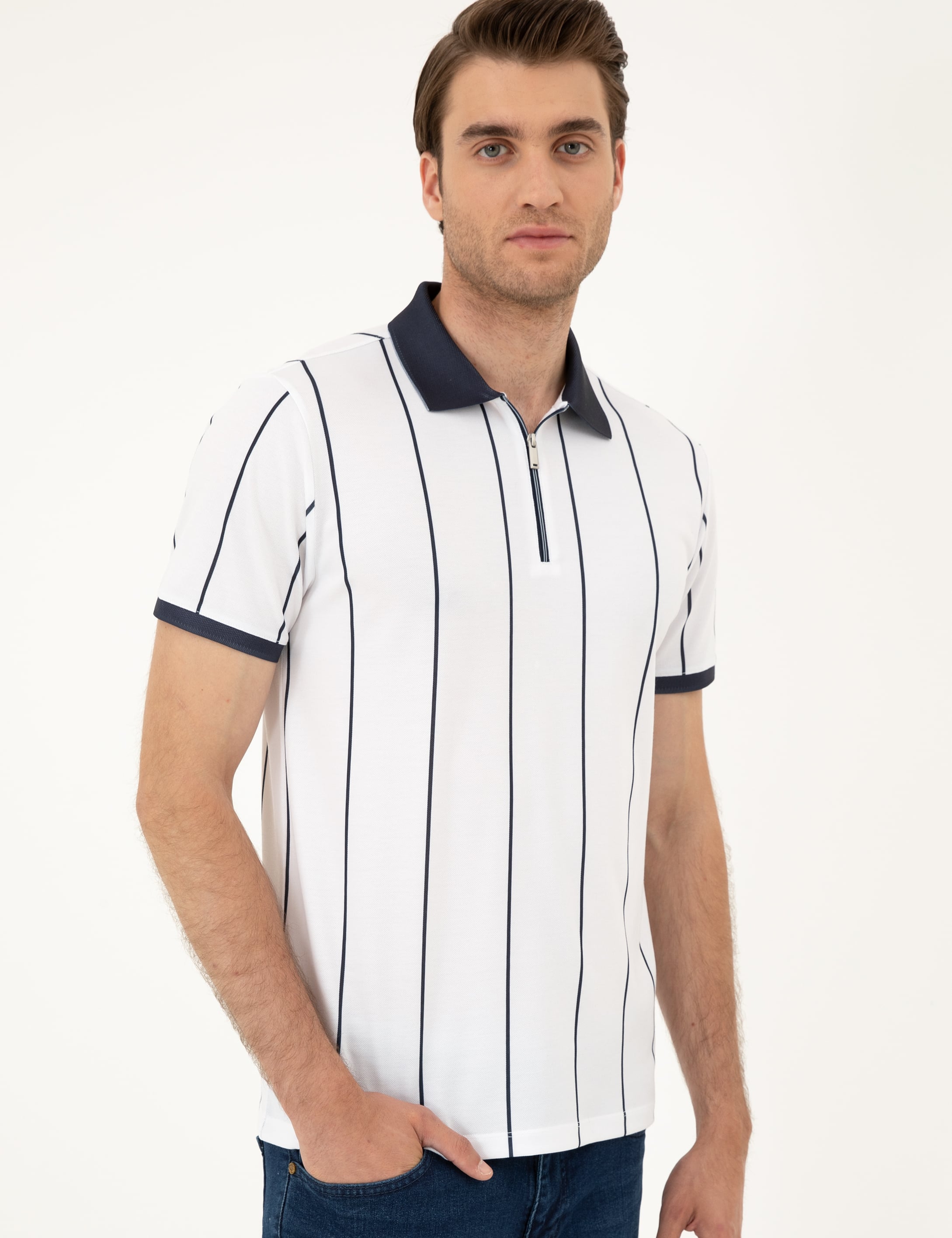 Lacivert Slim Fit Tişört - Image 3