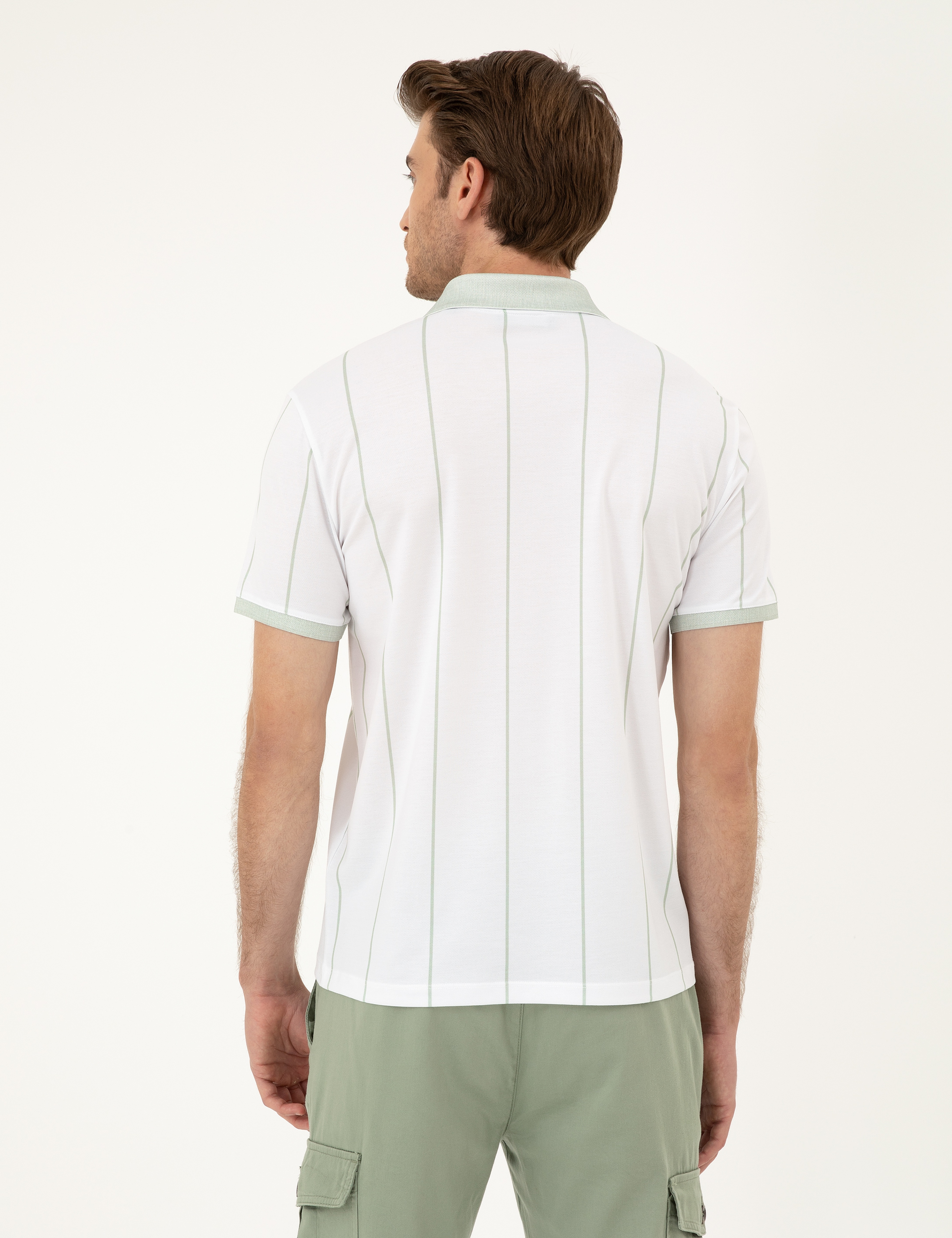 Yeşil Slim Fit Tişört - Image 5