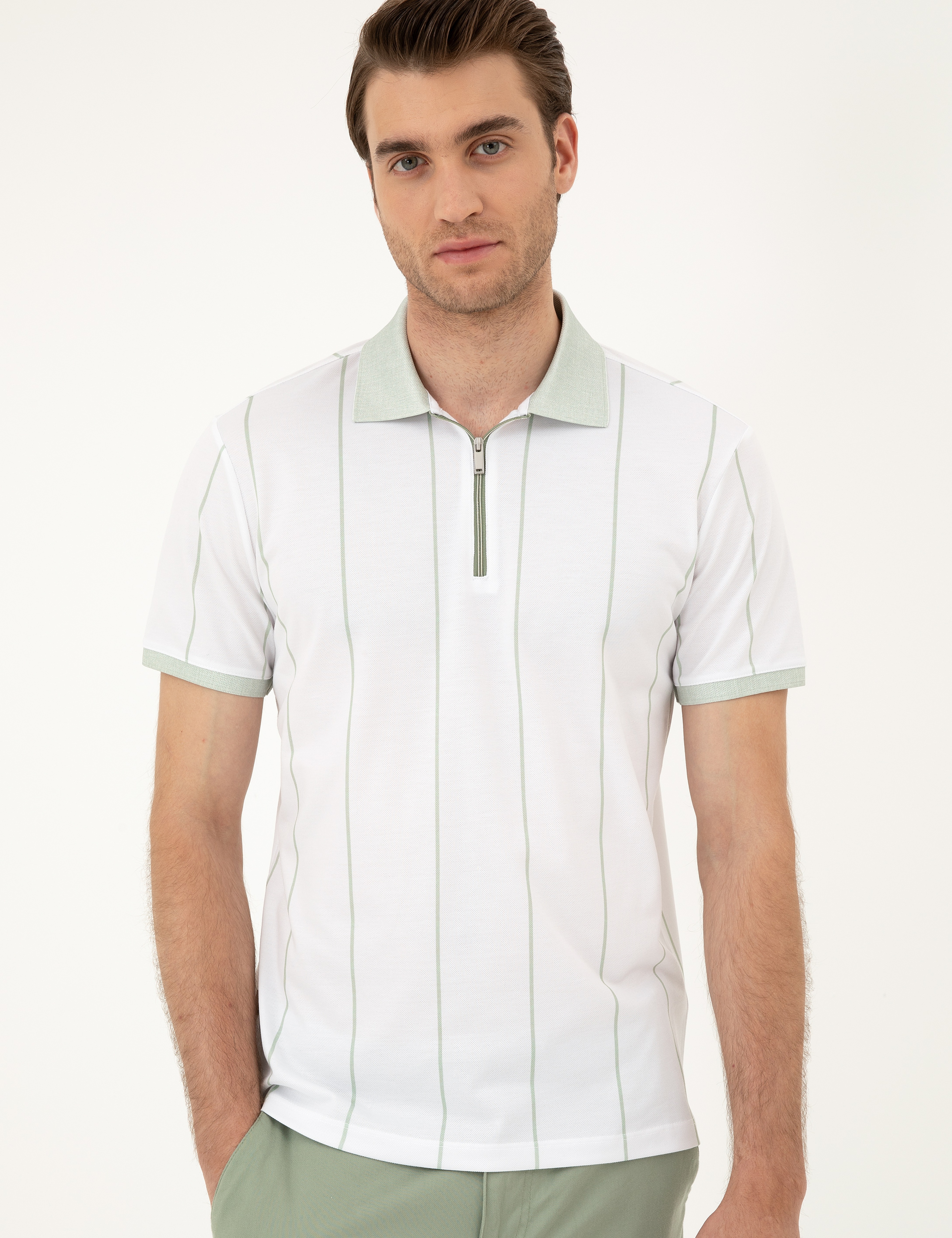 Yeşil Slim Fit Tişört