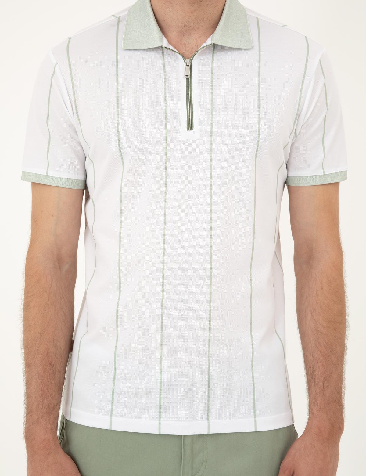 Yeşil Slim Fit Tişört - 50284315036