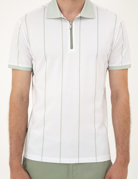 Yeşil Slim Fit Tişört - 50284315036