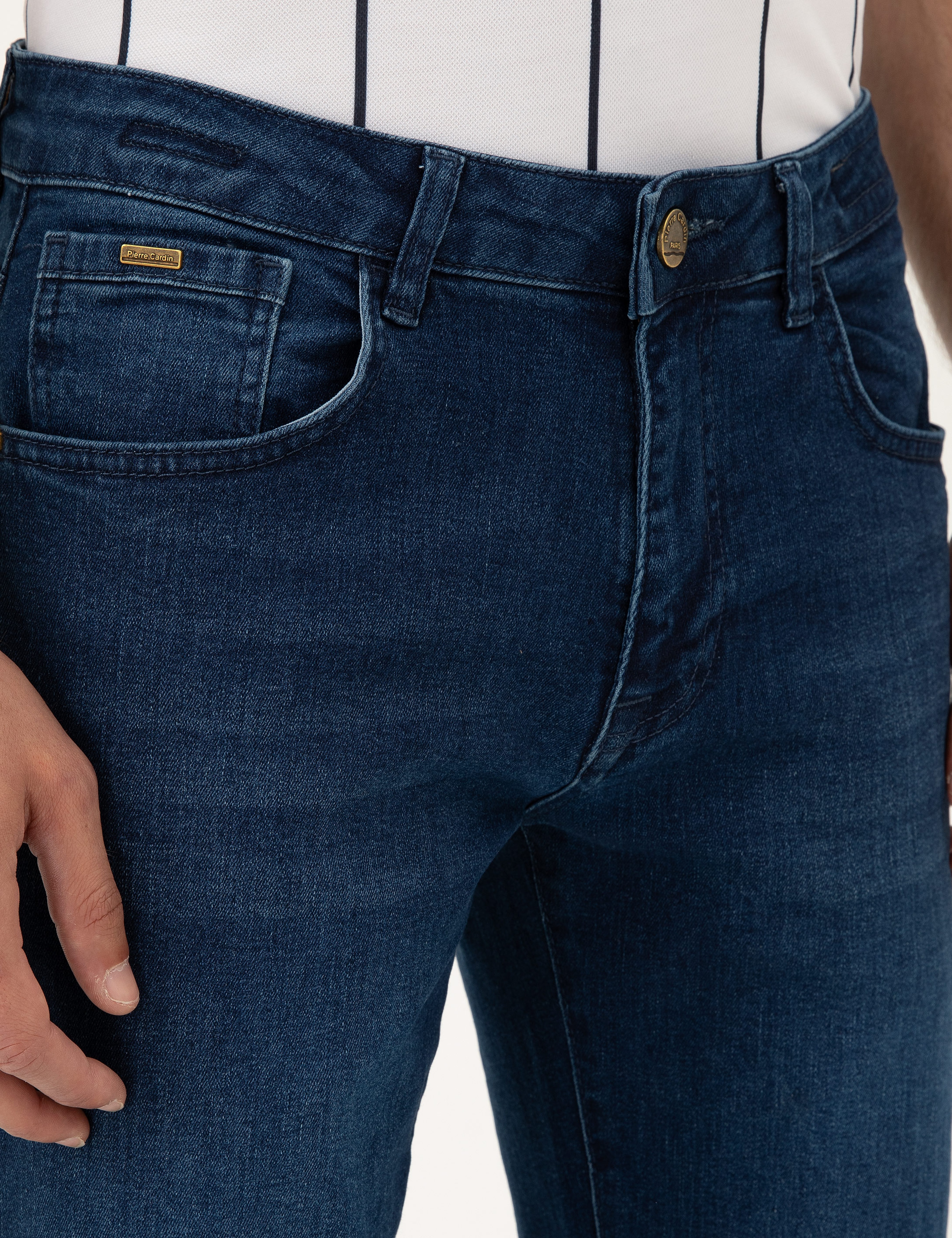 Lacivert Straight Fit Jean Pantolon - Image 5