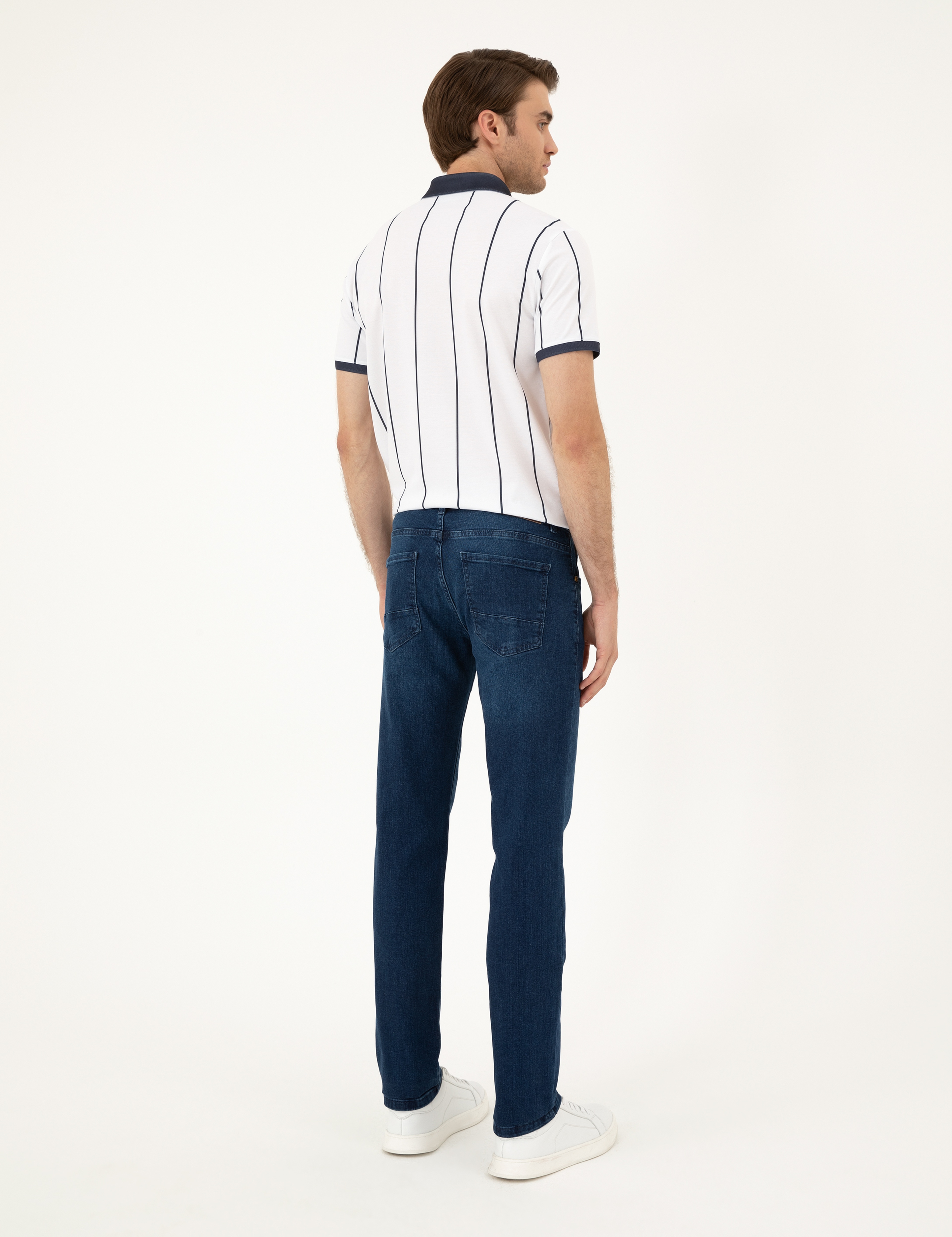 Lacivert Straight Fit Jean Pantolon - Image 4