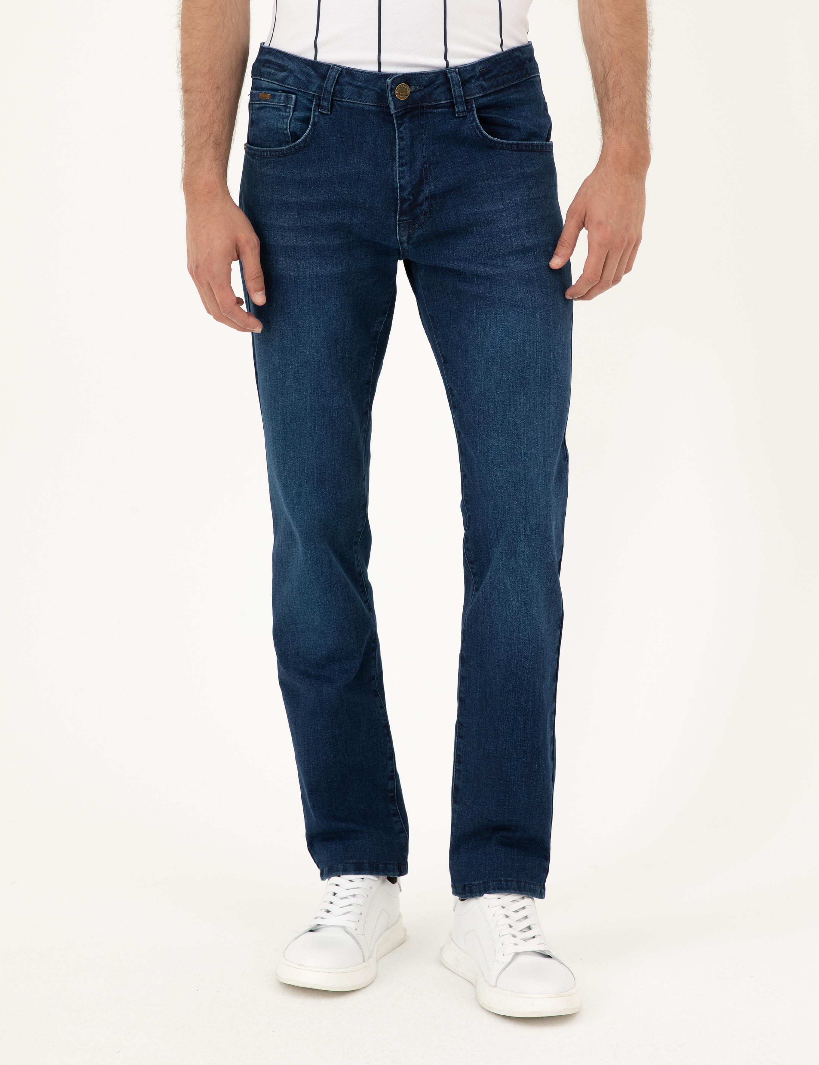 Lacivert Straight Fit Jean Pantolon