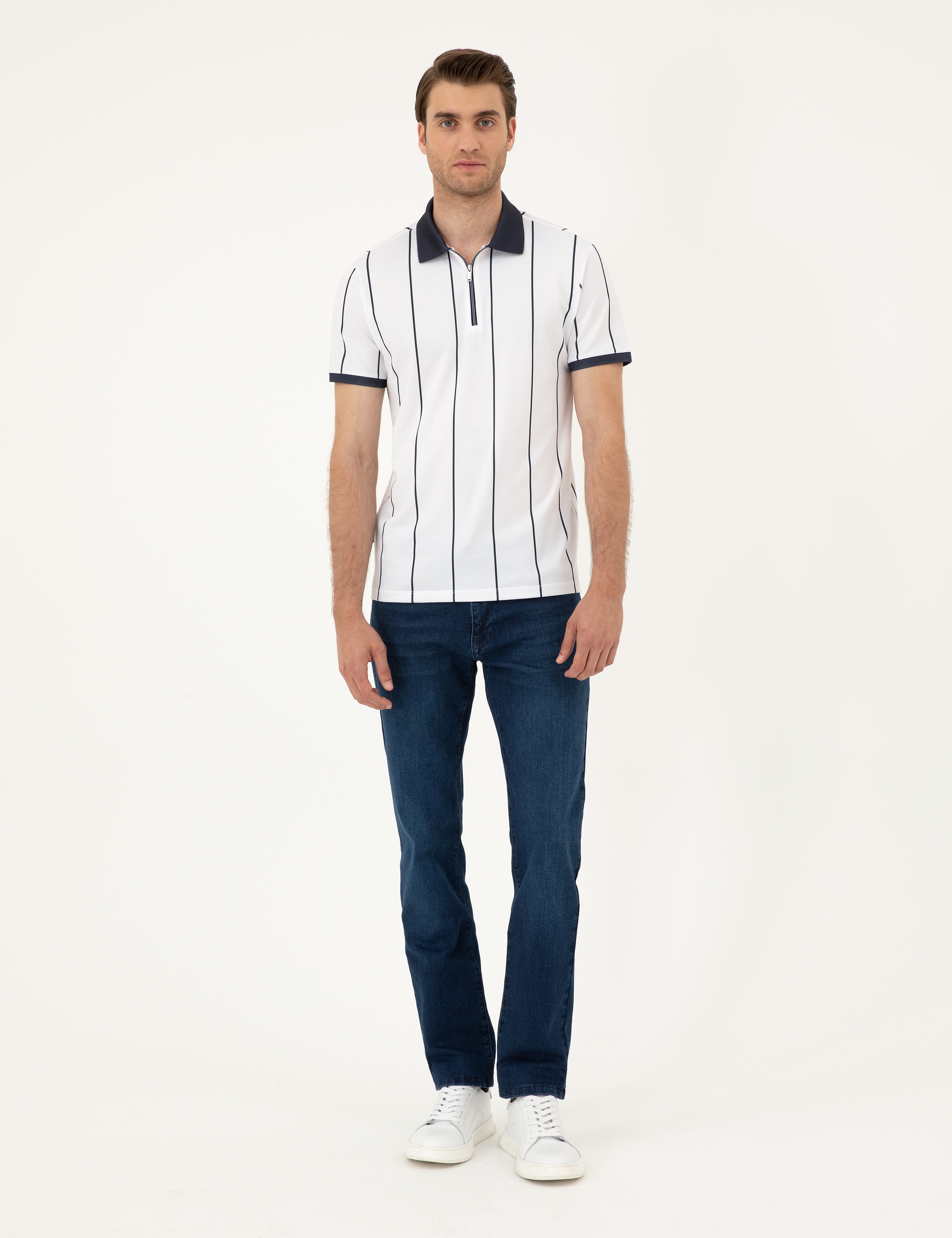 Lacivert Straight Fit Jean Pantolon - Image 1