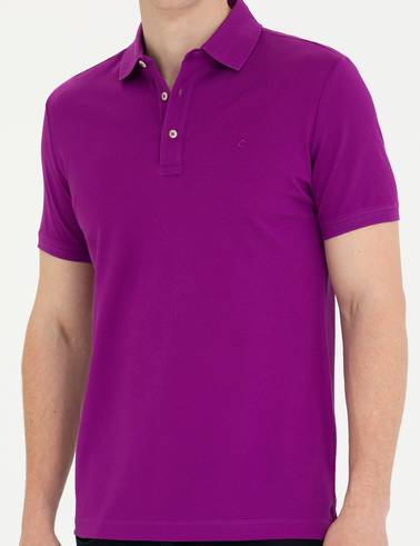 Mor Slim Fit Basic Tişört