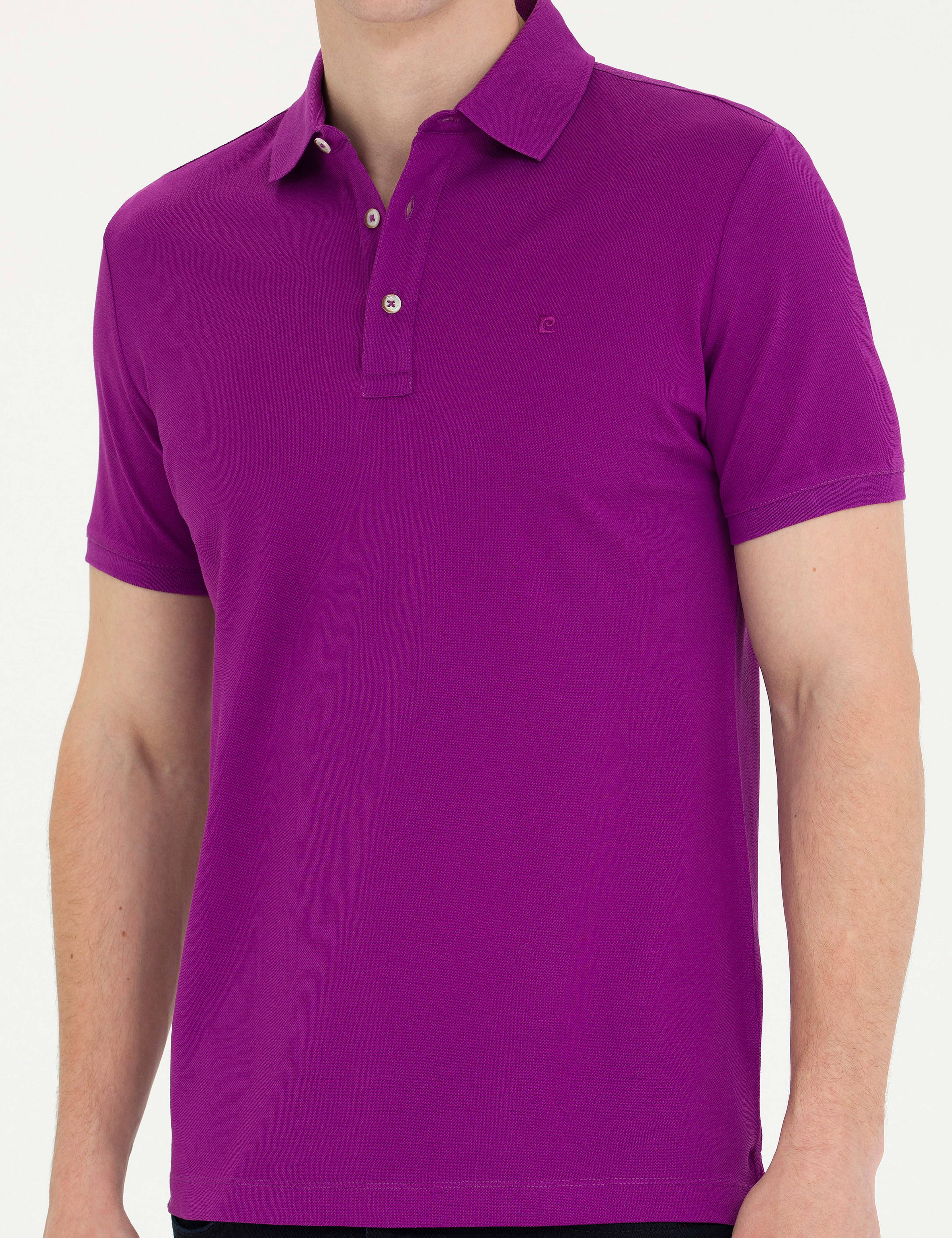 Mor Slim Fit Basic Tişört - Image 7