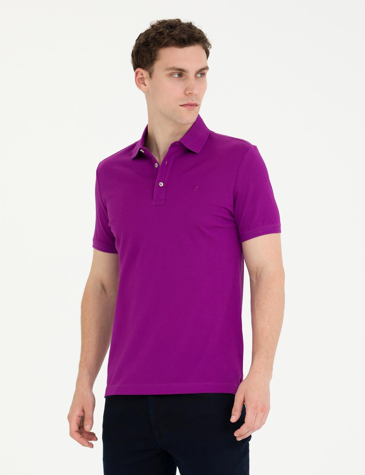 Mor Slim Fit Basic Tişört - 50274688064