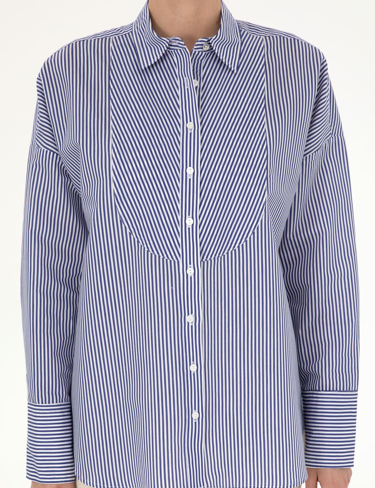 Lacivert Oversize Uzun Kollu Gömlek - 50284550002