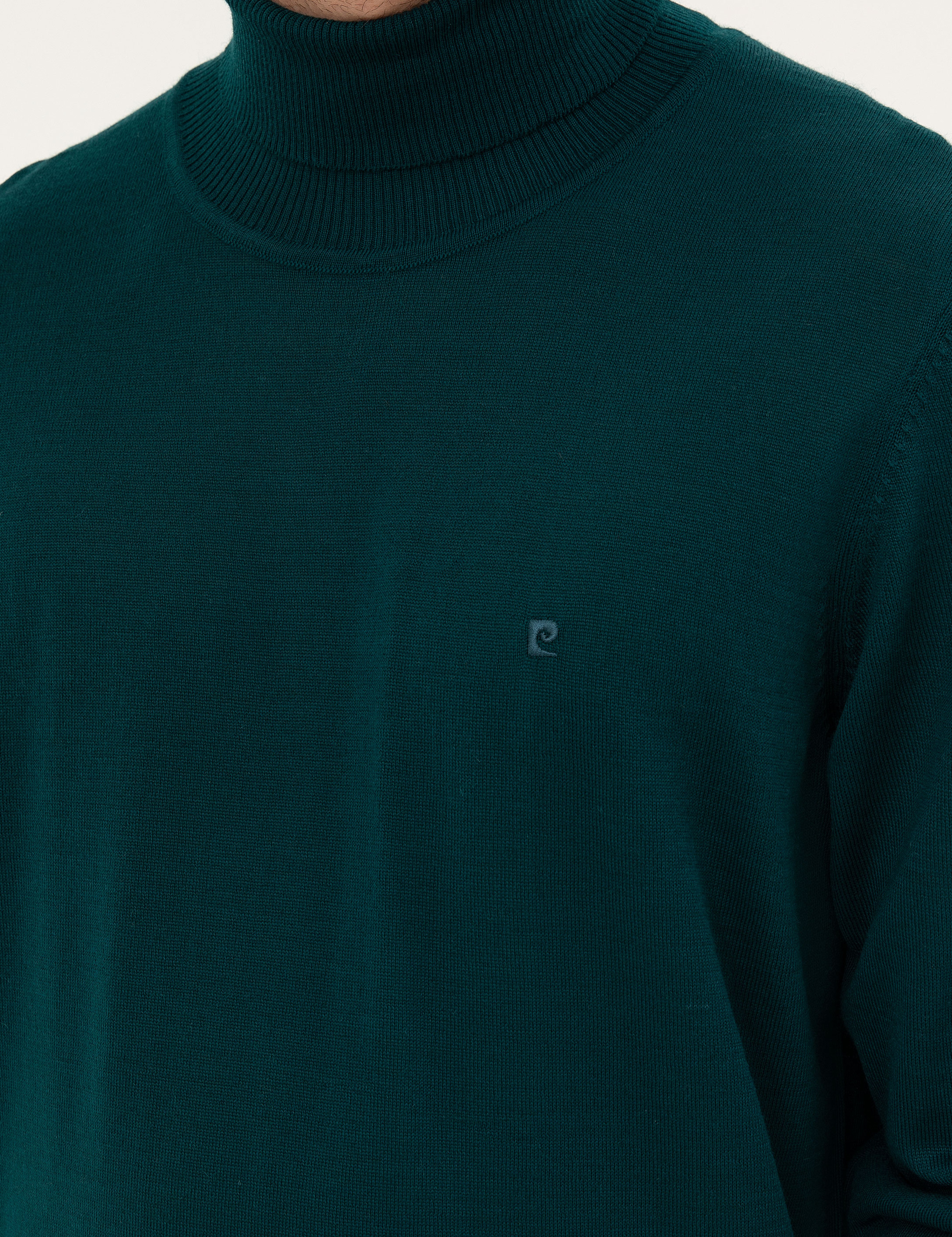 Yeşil Slim Fit Balıkçı Yaka Yün Karışımlı Basic Triko Kazak - Image 7