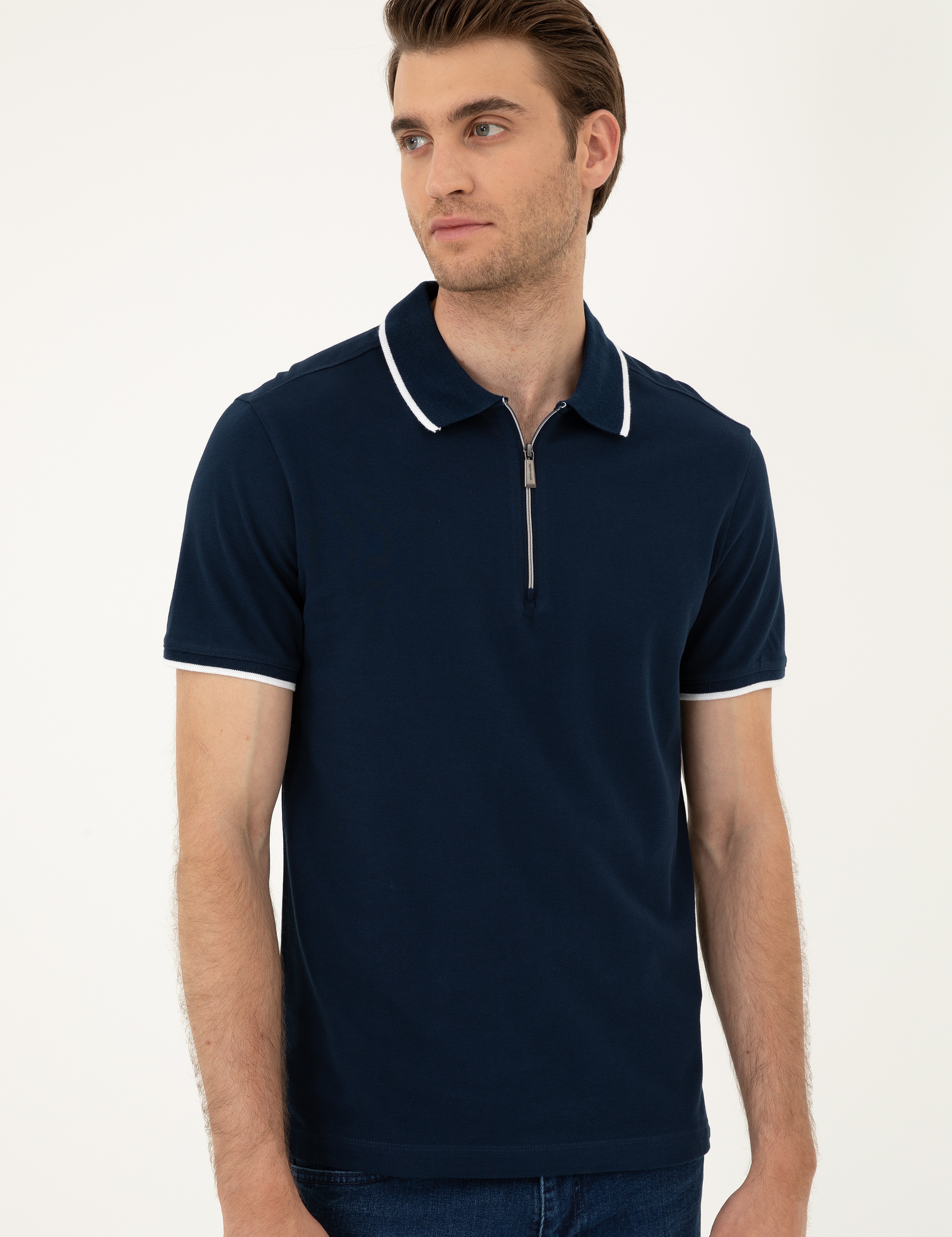 Lacivert Slim Fit Tişört - Image 3