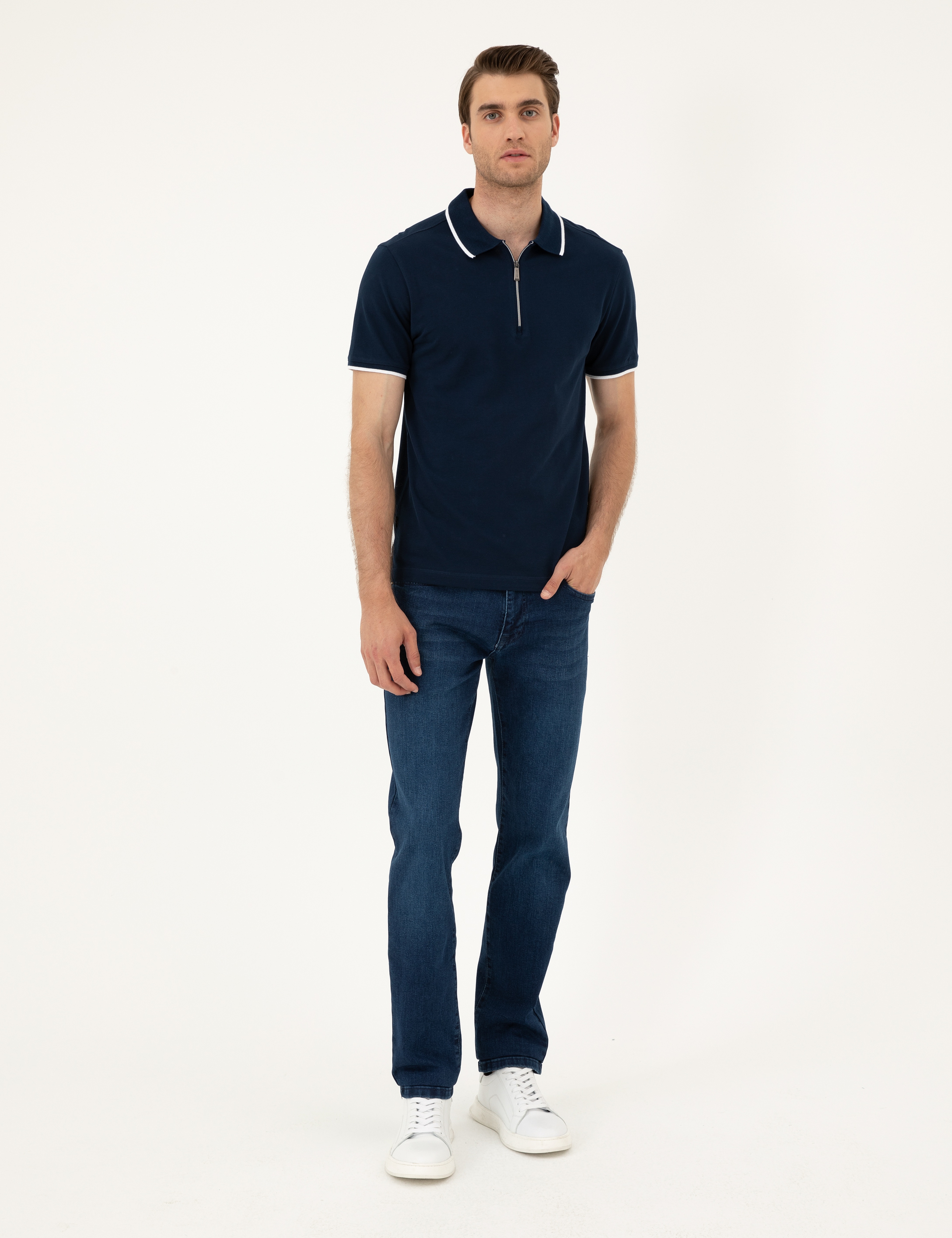 Lacivert Slim Fit Tişört - Image 4
