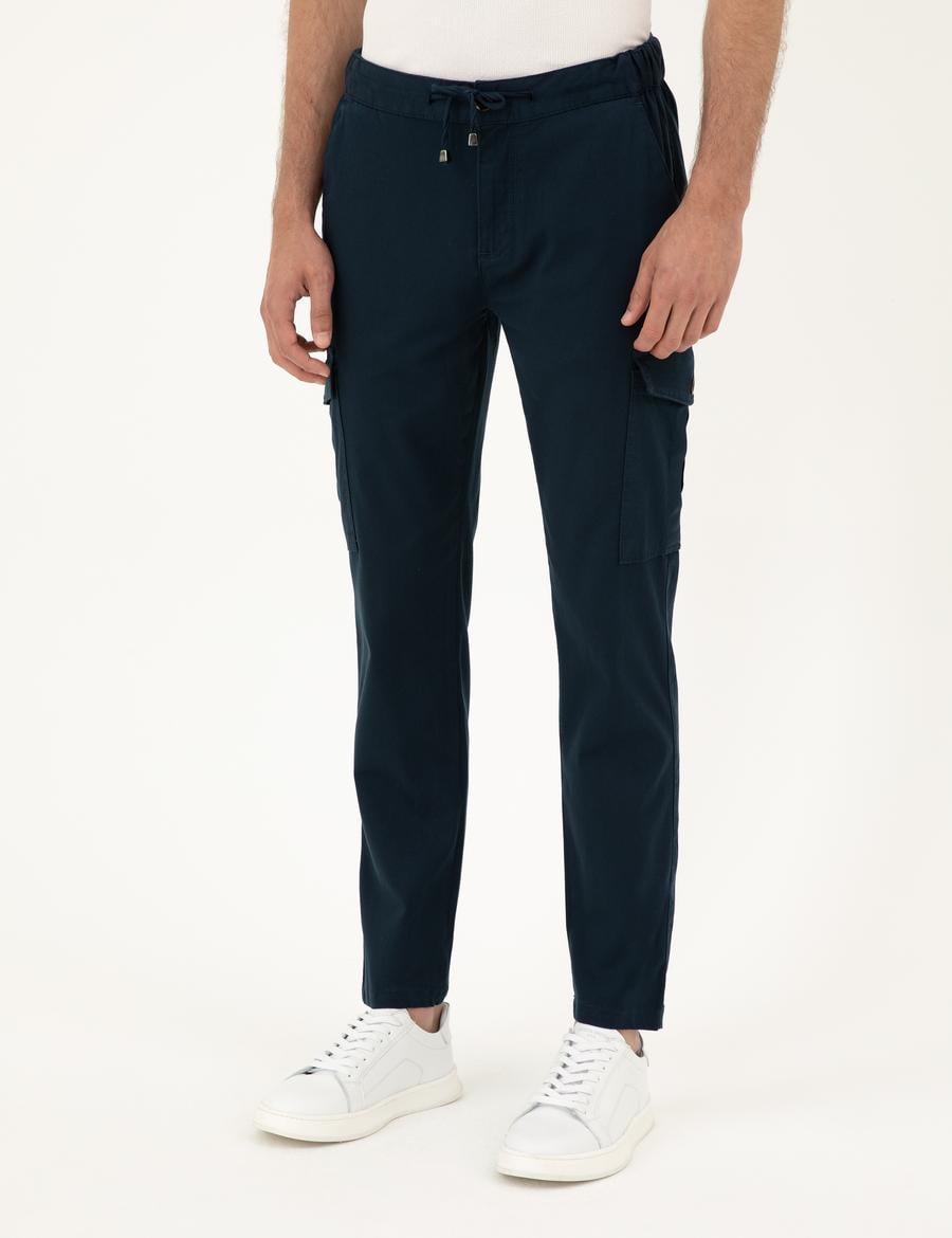 Lacivert Regular Fit Kargo Pantolon