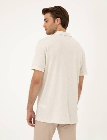 Bej Slim Fit Örme Gömlek