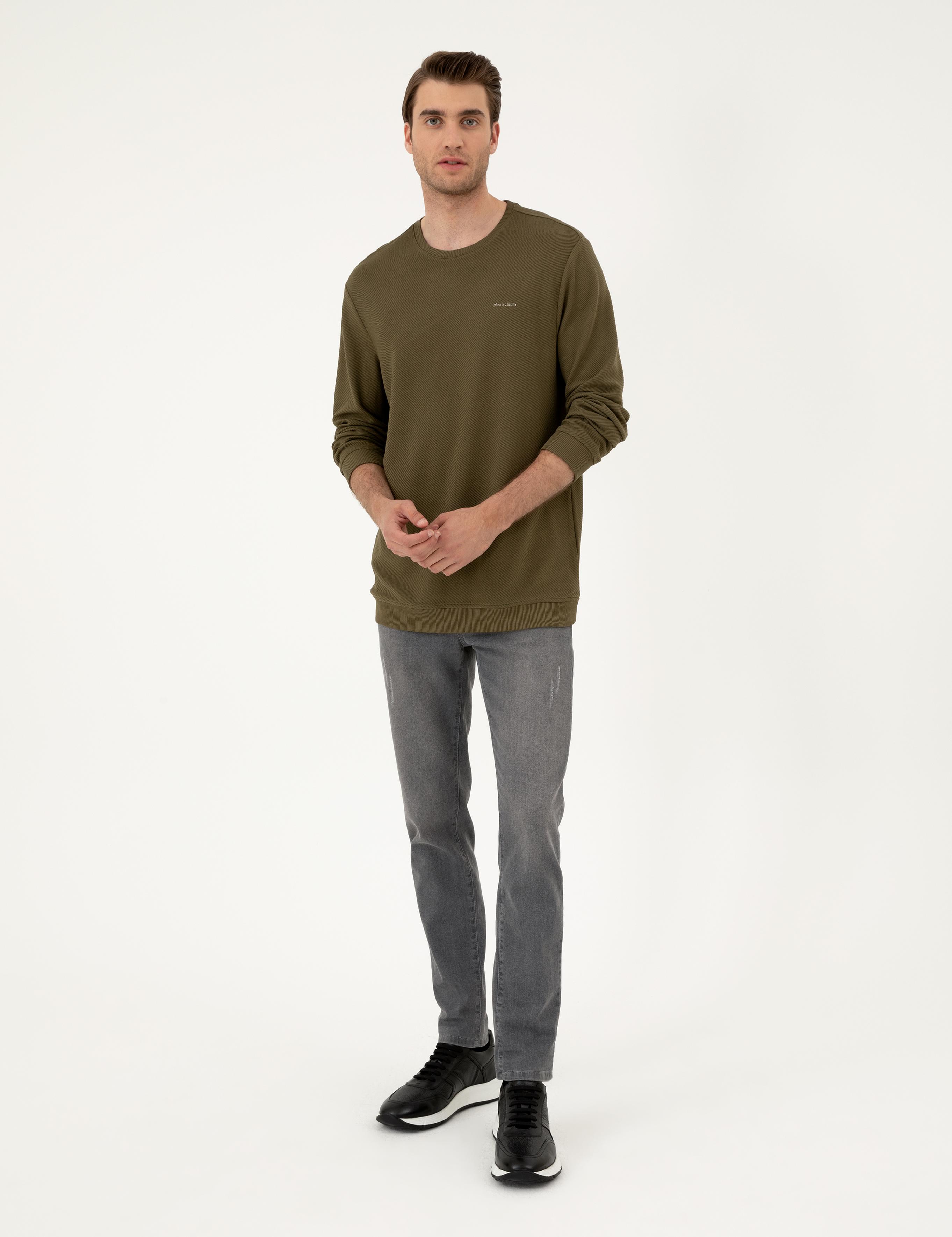 Koyu Haki Regular Fit Sweatshirt