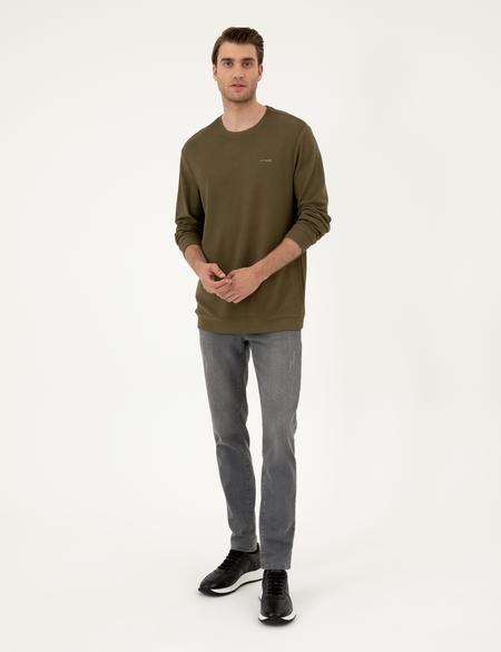 Koyu Haki Regular Fit Sweatshirt - 50279552045
