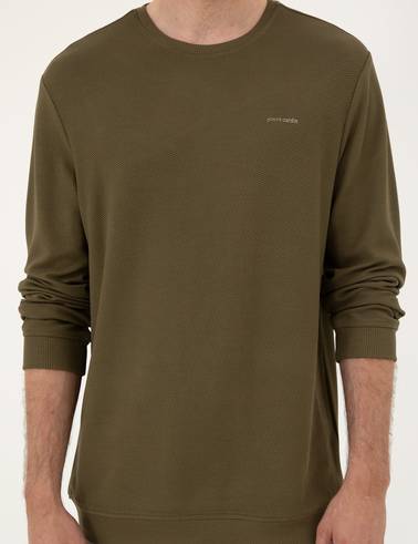 Koyu Haki Regular Fit Sweatshirt