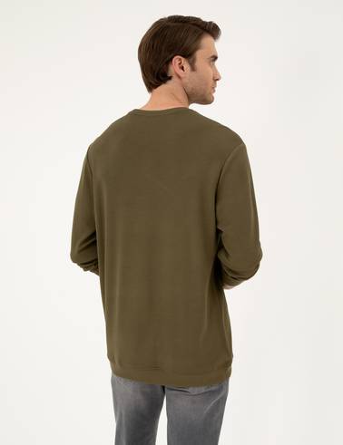 Koyu Haki Regular Fit Sweatshirt