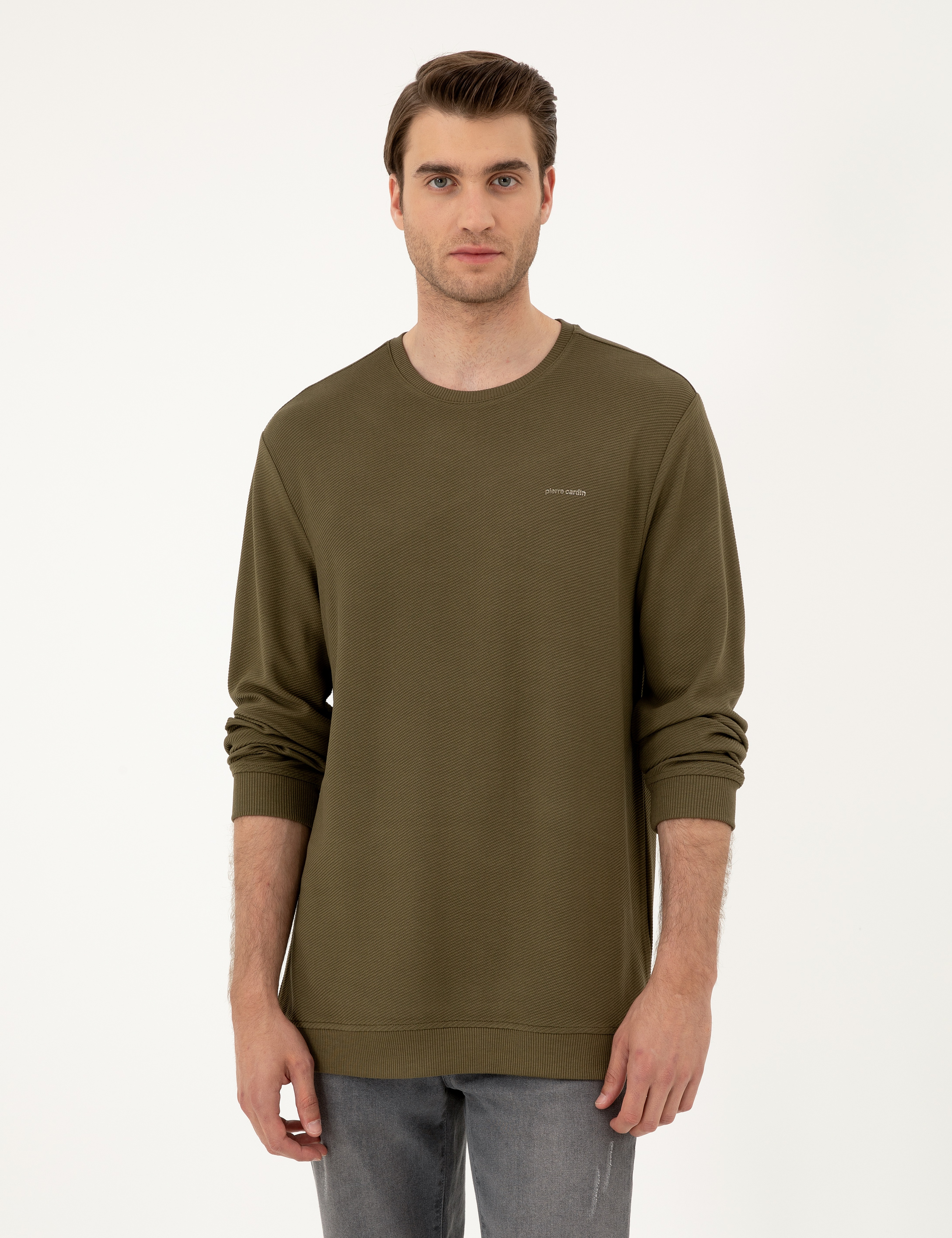 Koyu Haki Regular Fit Sweatshirt - Image 1