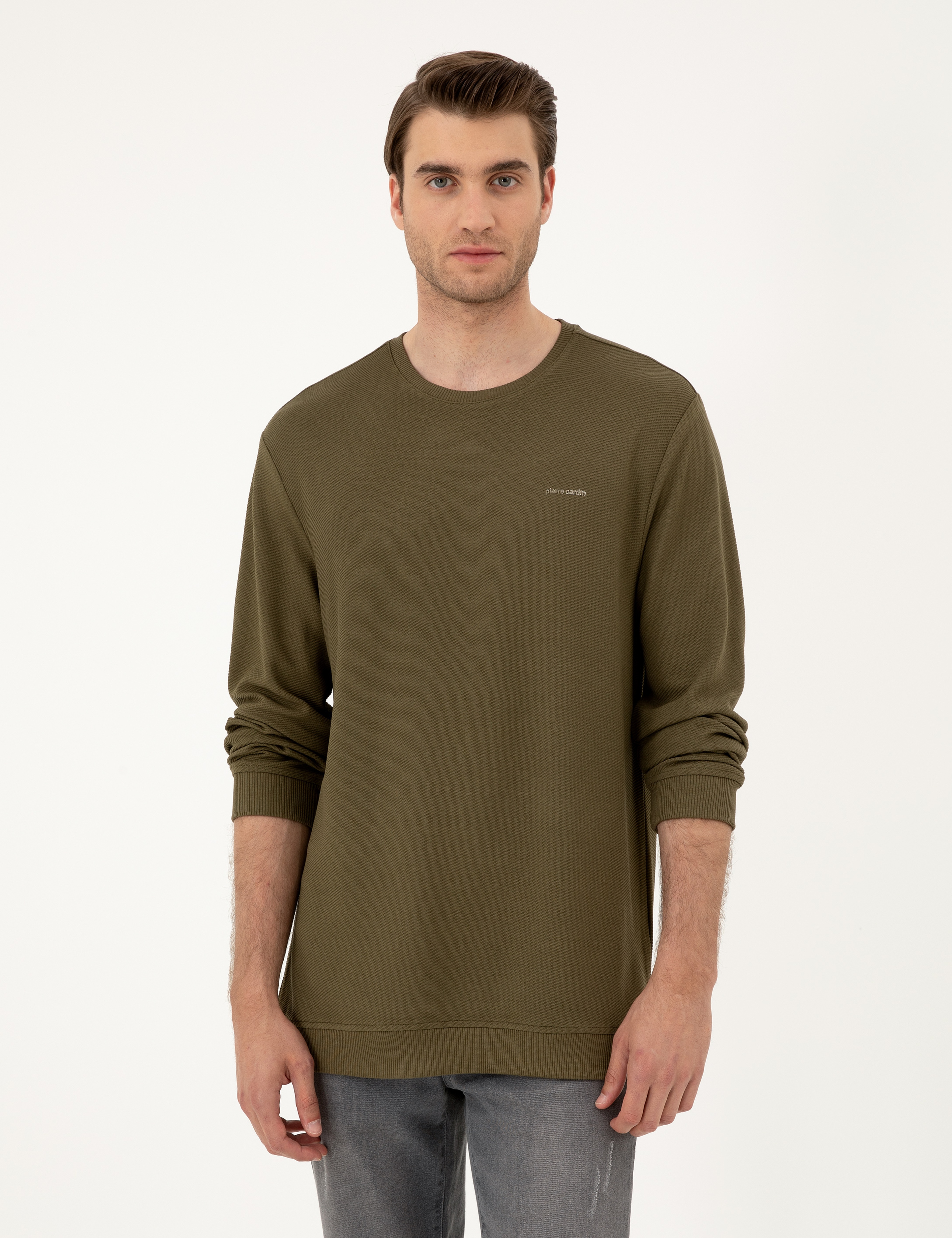 Koyu Haki Regular Fit Sweatshirt