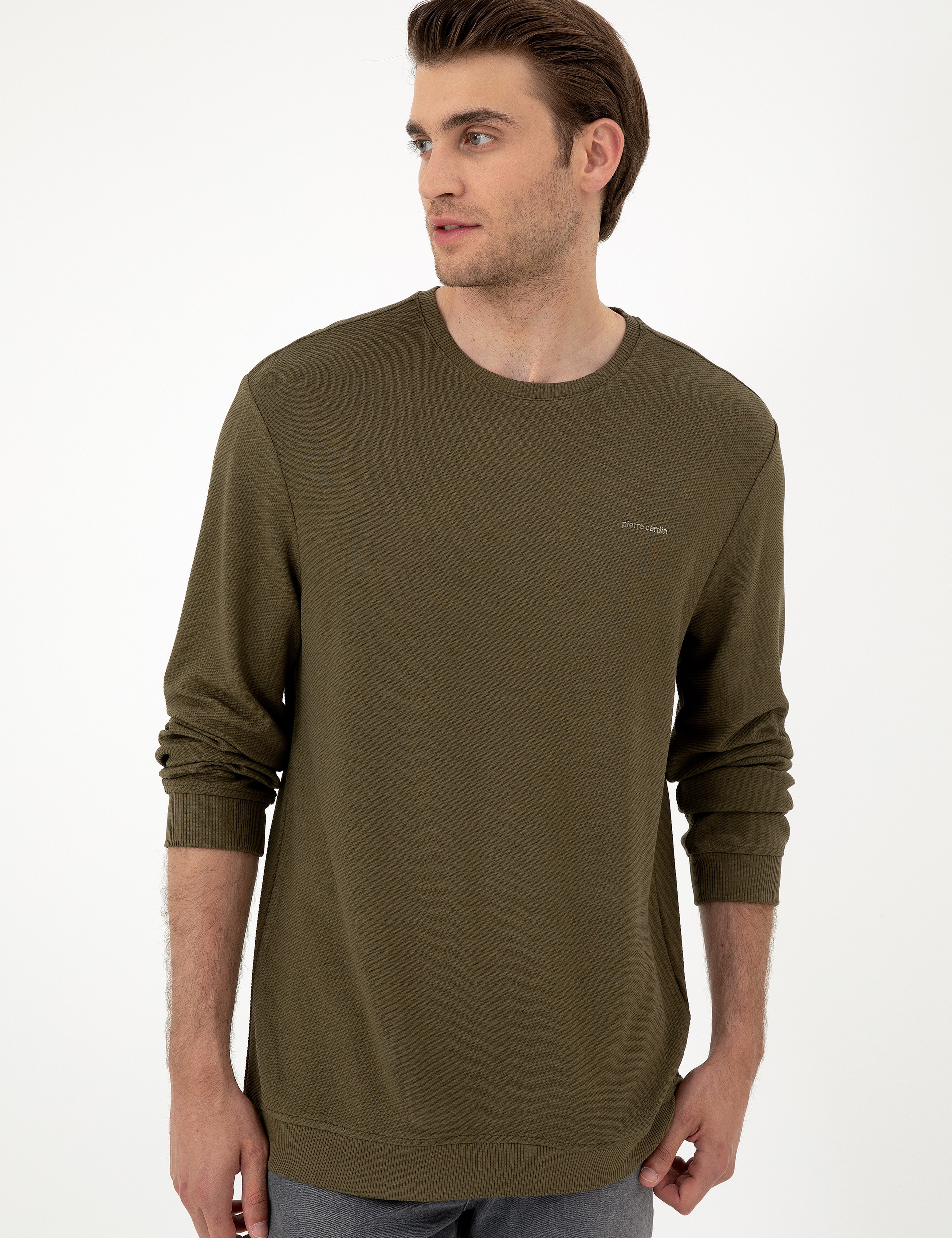 Koyu Haki Regular Fit Sweatshirt - Image 3